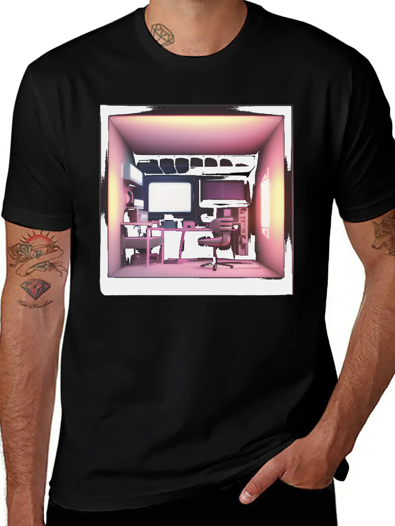 Cute 3D Room Print - Add A Touch Of Coziness Classic Cotton Tee – Unisex Comfort For Any Season