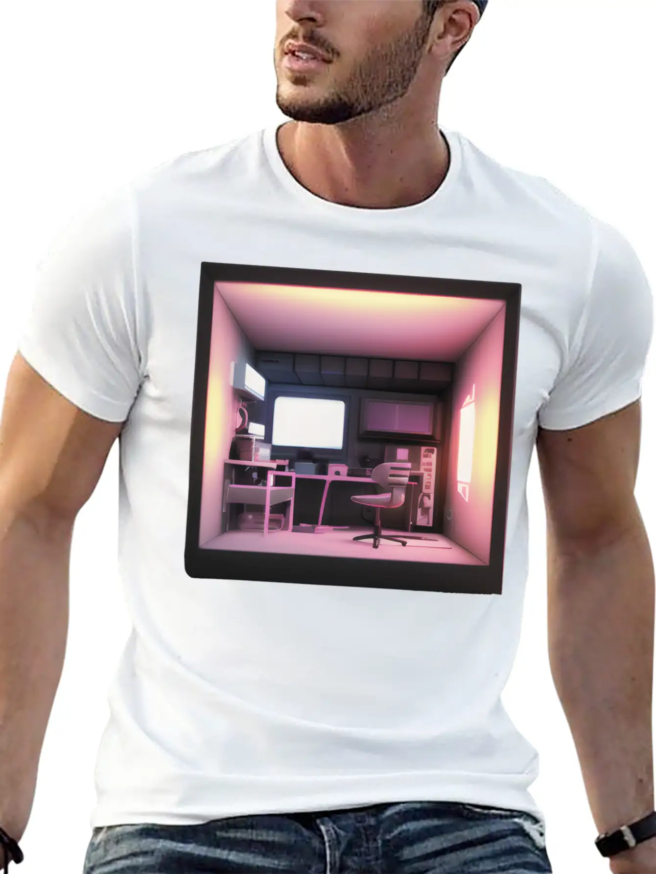Cute 3D Room Print - Add A Touch Of Coziness Classic Cotton Tee – Unisex Comfort For Any Season