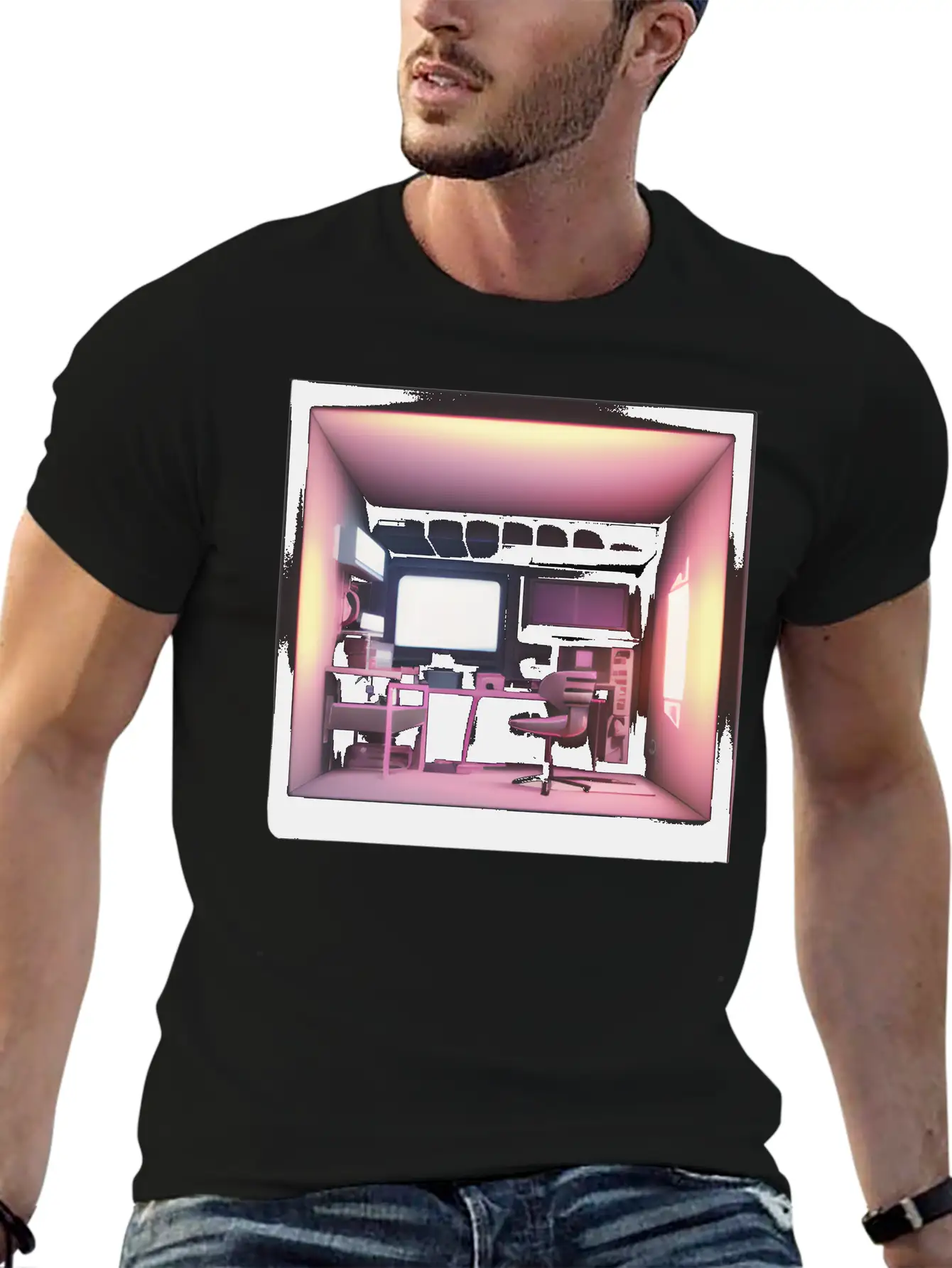 Cute 3D Room Print - Add A Touch Of Coziness Classic Cotton Tee – Unisex Comfort For Any Season