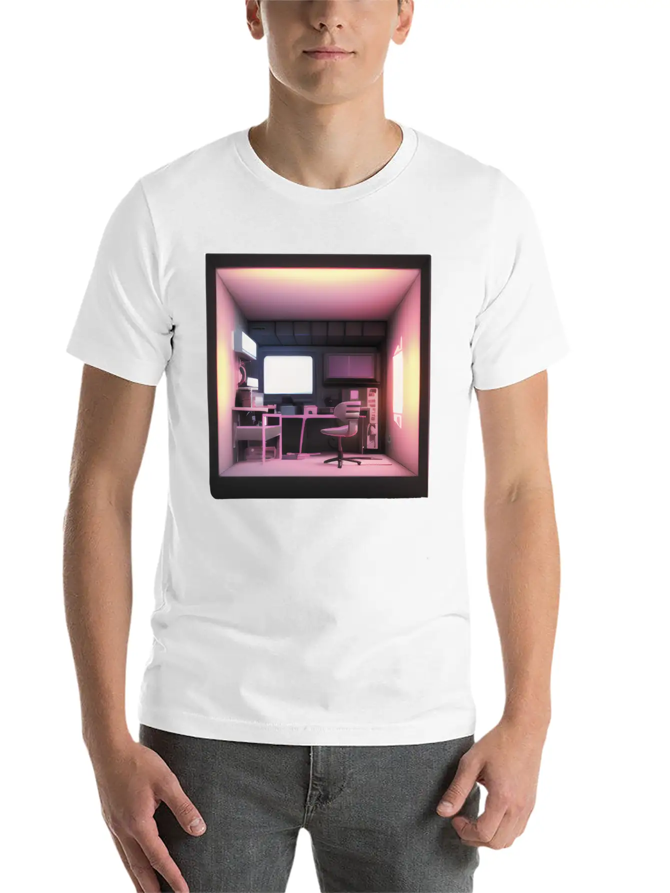 Cute 3D Room Print - Add A Touch Of Coziness Classic Cotton Tee – Unisex Comfort For Any Season