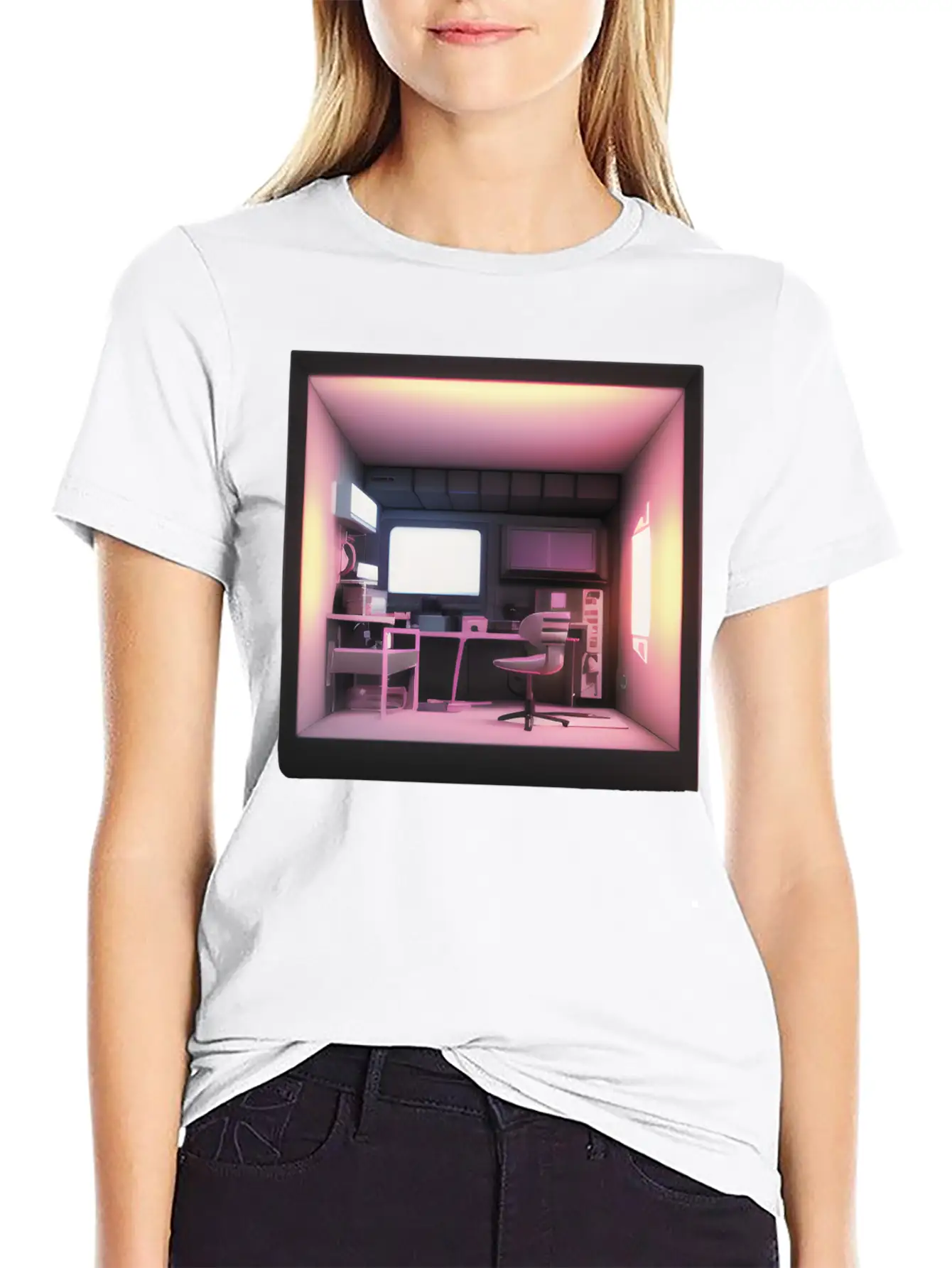 Cute 3D Room Print - Add A Touch Of Coziness Classic Cotton Tee – Unisex Comfort For Any Season