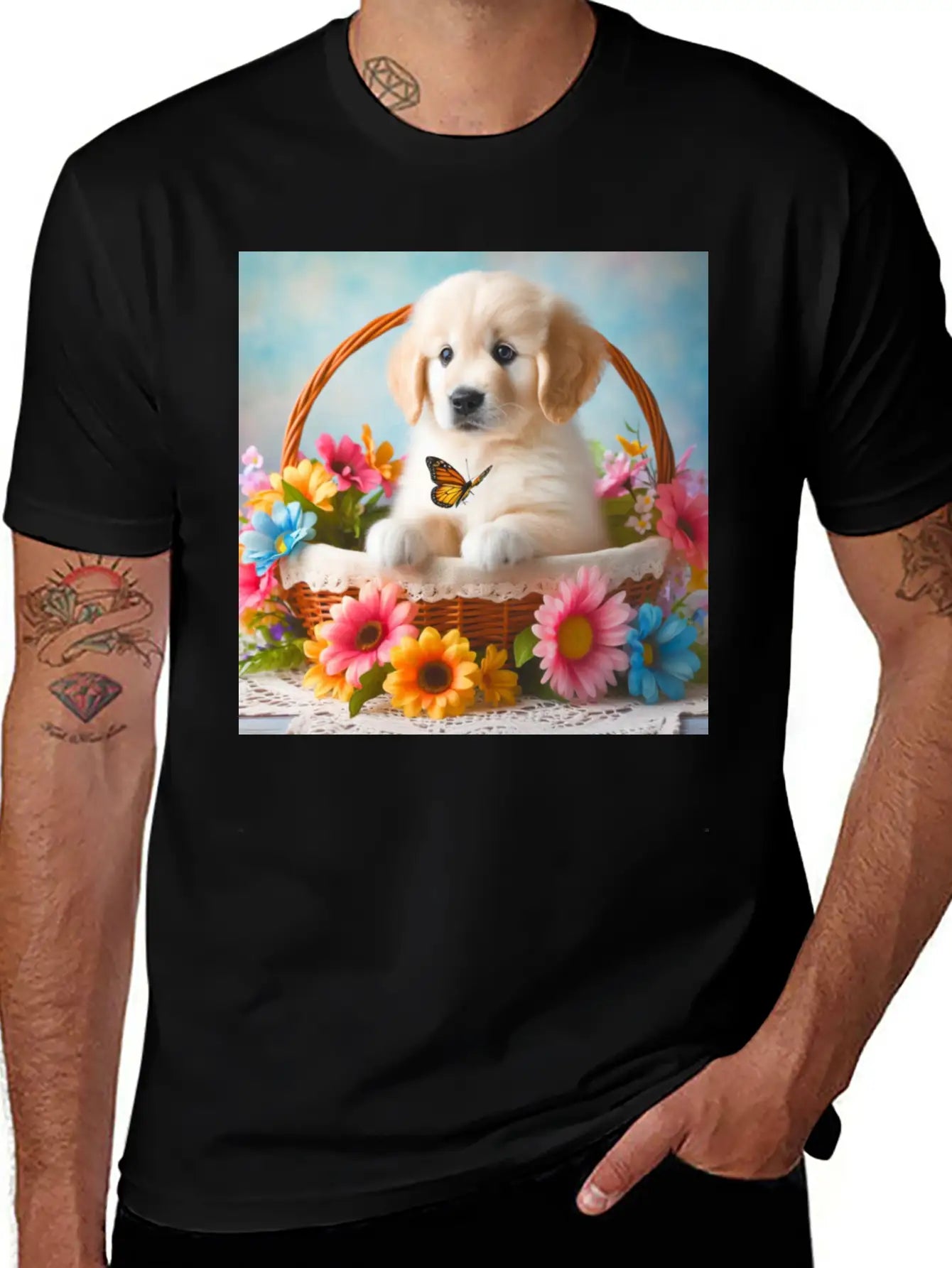Cute Puppy Classic Cotton Tee – Unisex Comfort For Any Season