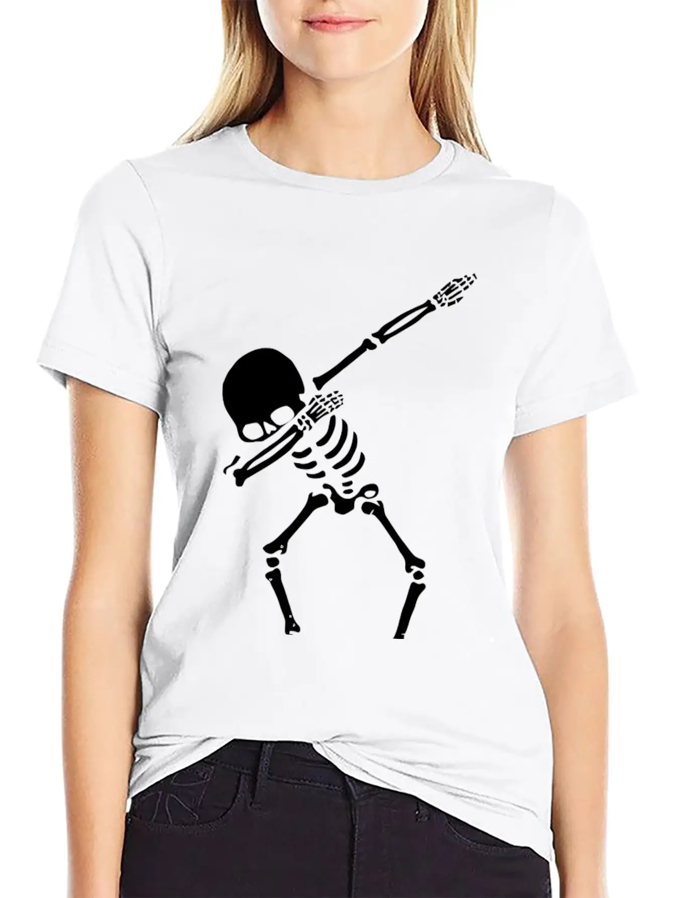 Dabbing Skeleton Shirt Dab Hip Hop Skull Dabbin Casual Graphic T-Shirt – Simple And Comfortable Daily Wear