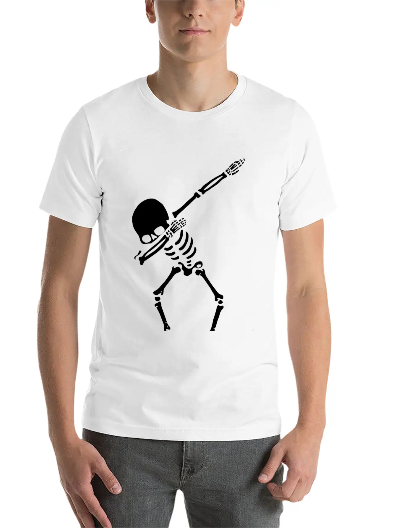 Dabbing Skeleton Shirt Dab Hip Hop Skull Dabbin Casual Graphic T-Shirt – Simple And Comfortable Daily Wear