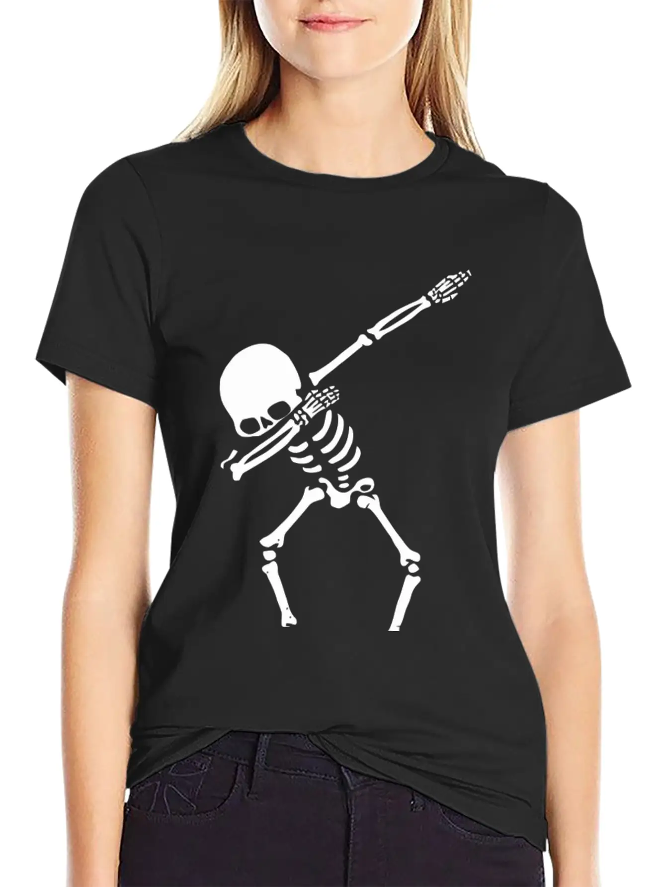 Dabbing Skeleton Shirt Dab Hip Hop Skull Dabbin Casual Graphic T-Shirt – Simple And Comfortable Daily Wear