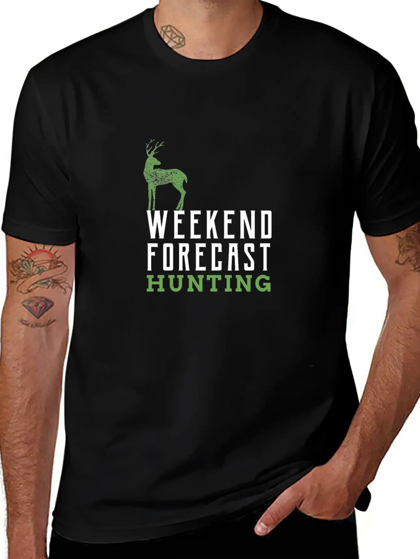 Deer Deer Antler Hunter Weekend Forest Gift Essential Unisex Summer Tee – Soft Cotton Casual Fit
