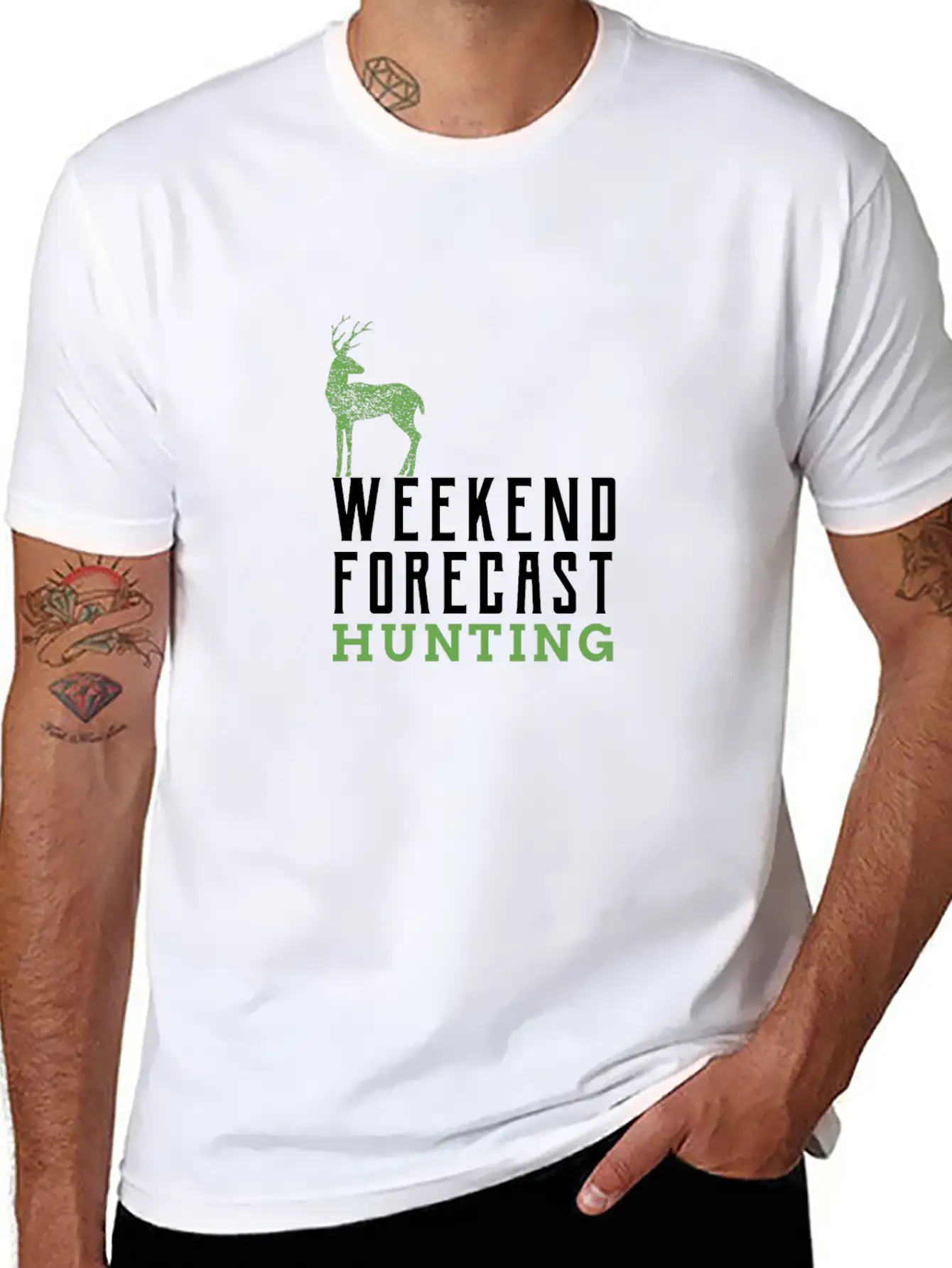 Deer Deer Antler Hunter Weekend Forest Gift Essential Unisex Summer Tee – Soft Cotton Casual Fit
