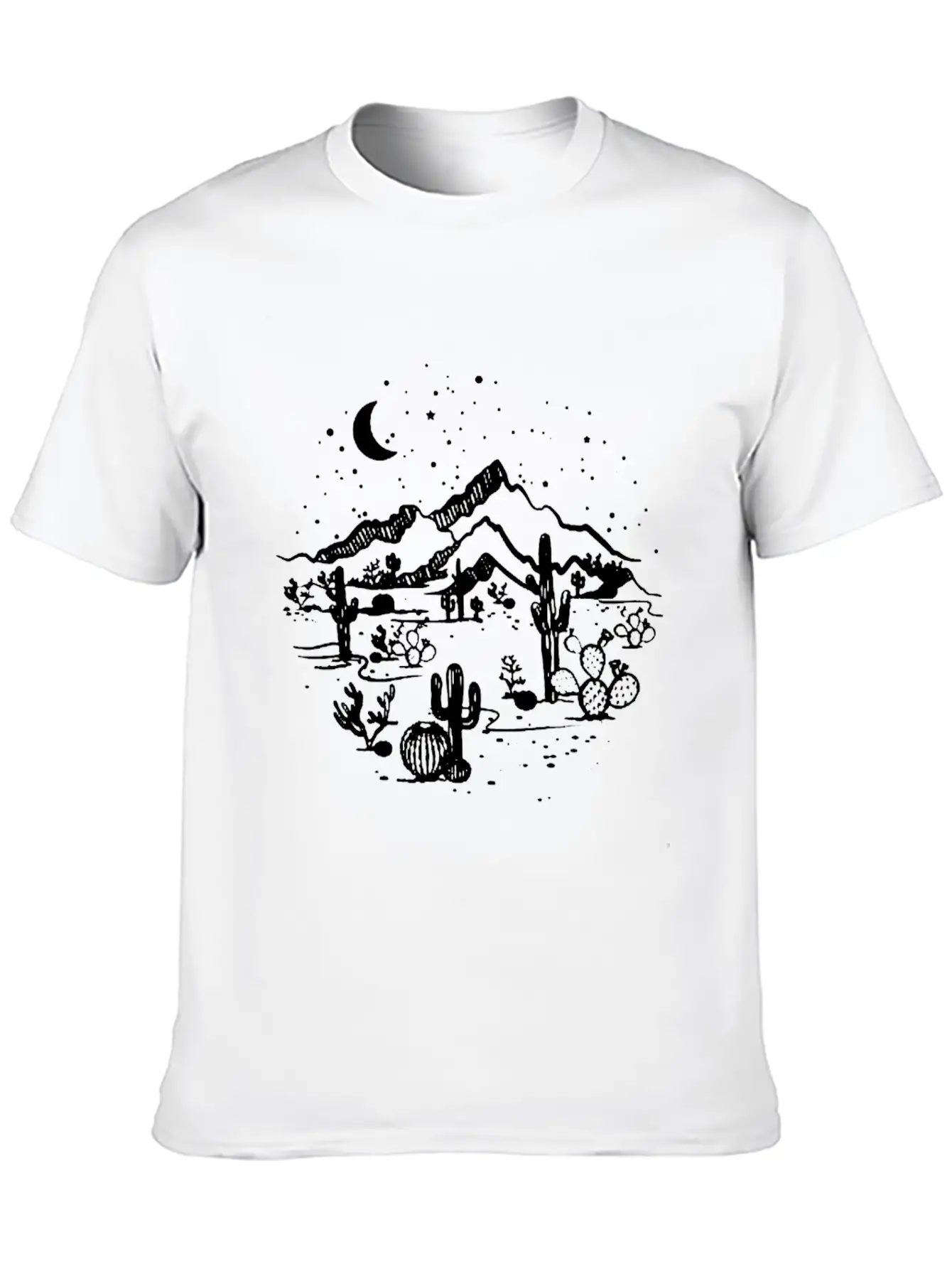 Desert Starry Night Desert Shirt Cactus Top High Q Classic Cotton Tee – Unisex Comfort For Any Season