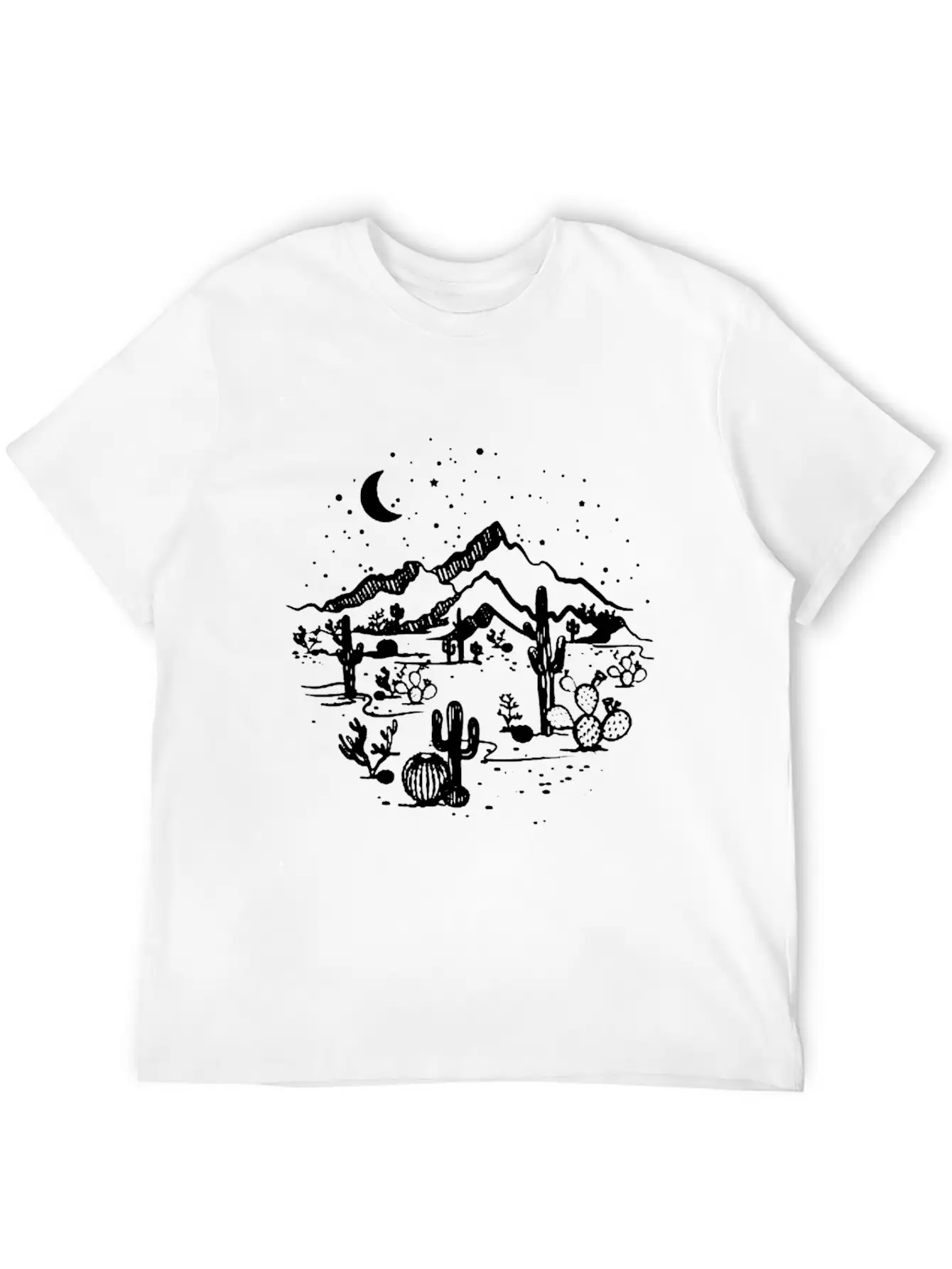 Desert Starry Night Desert Shirt Cactus Top High Q Classic Cotton Tee – Unisex Comfort For Any Season