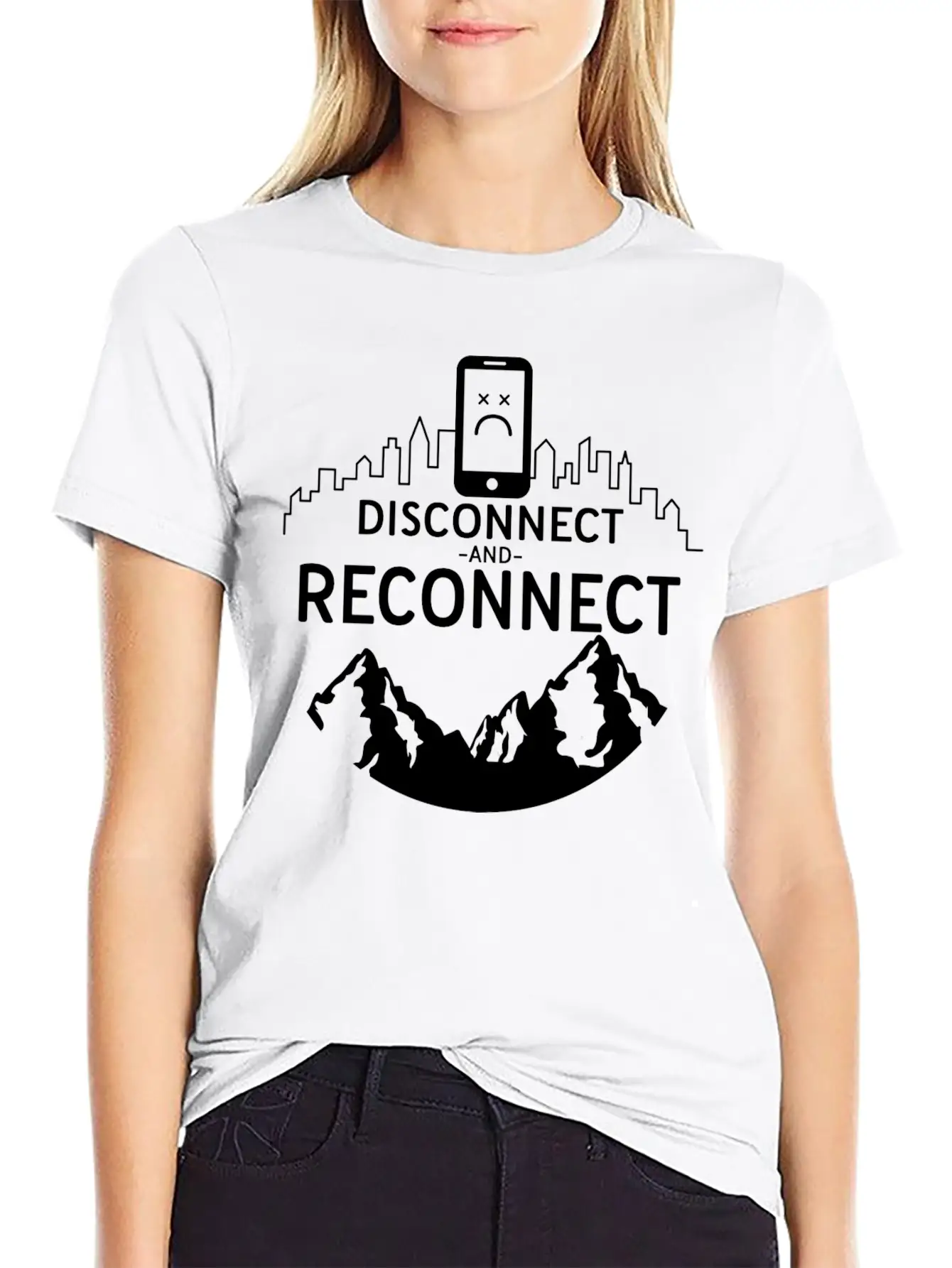 Disconnect And Reconnect Nature Planet Forest Casual Graphic T-Shirt – Simple And Comfortable Daily Wear