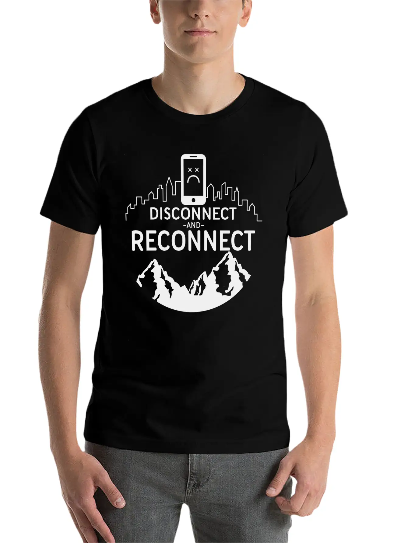 Disconnect And Reconnect Nature Planet Forest Casual Graphic T-Shirt – Simple And Comfortable Daily Wear