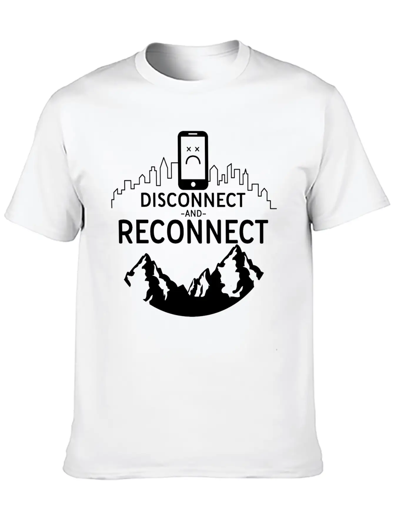 Disconnect And Reconnect Nature Planet Forest Casual Graphic T-Shirt – Simple And Comfortable Daily Wear