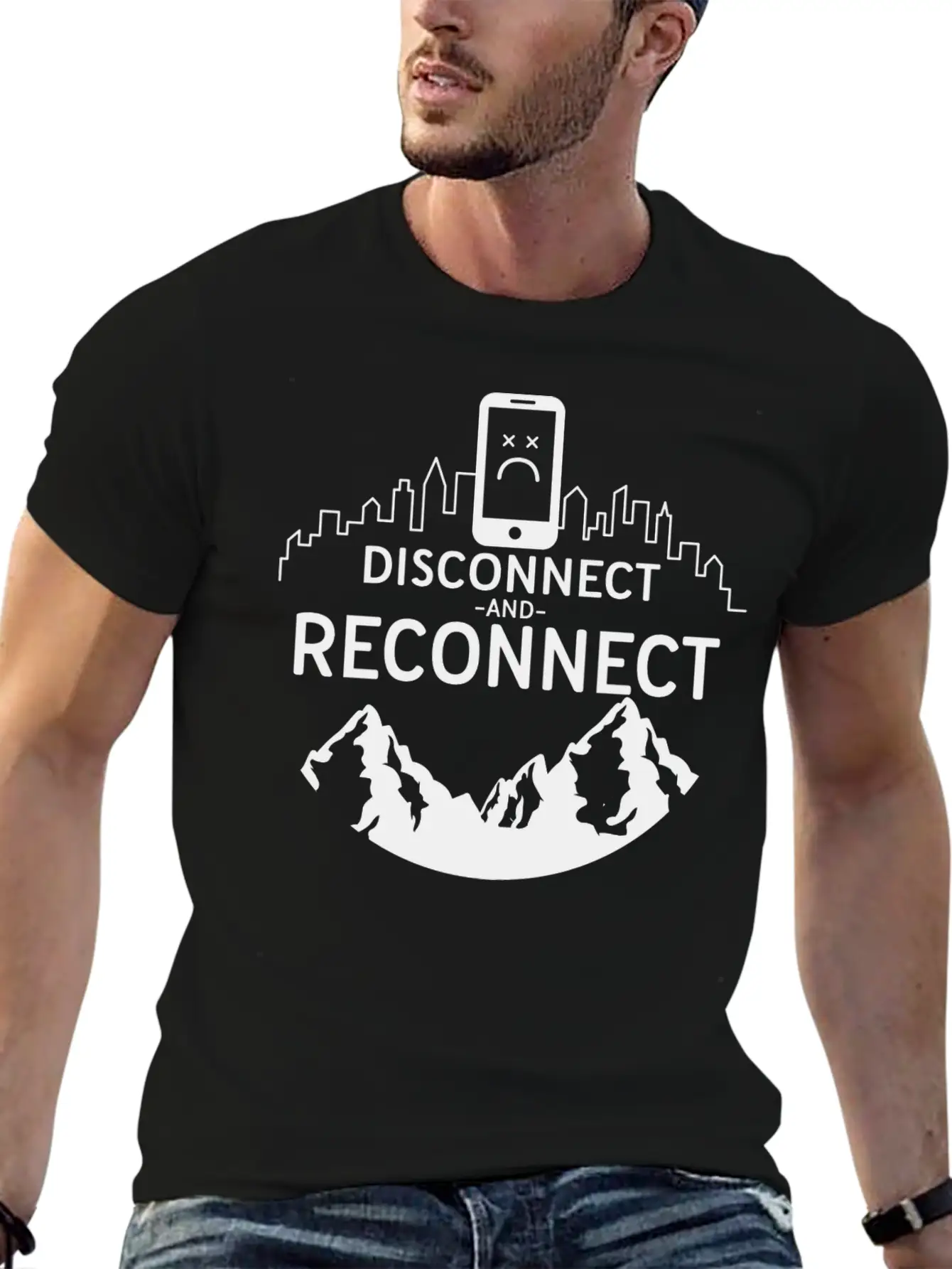 Disconnect And Reconnect Nature Planet Forest Casual Graphic T-Shirt – Simple And Comfortable Daily Wear