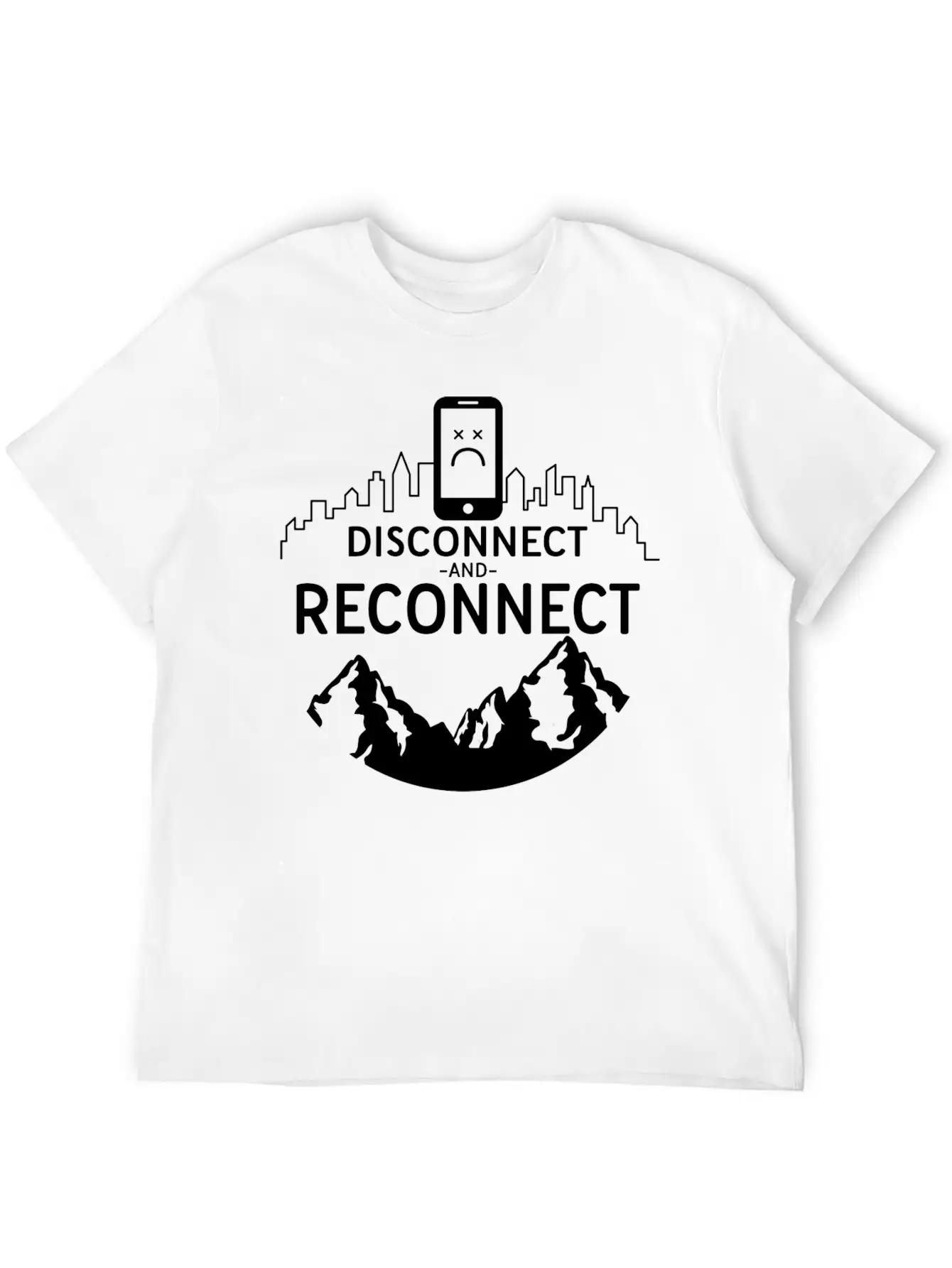 Disconnect And Reconnect Nature Planet Forest Casual Graphic T-Shirt – Simple And Comfortable Daily Wear