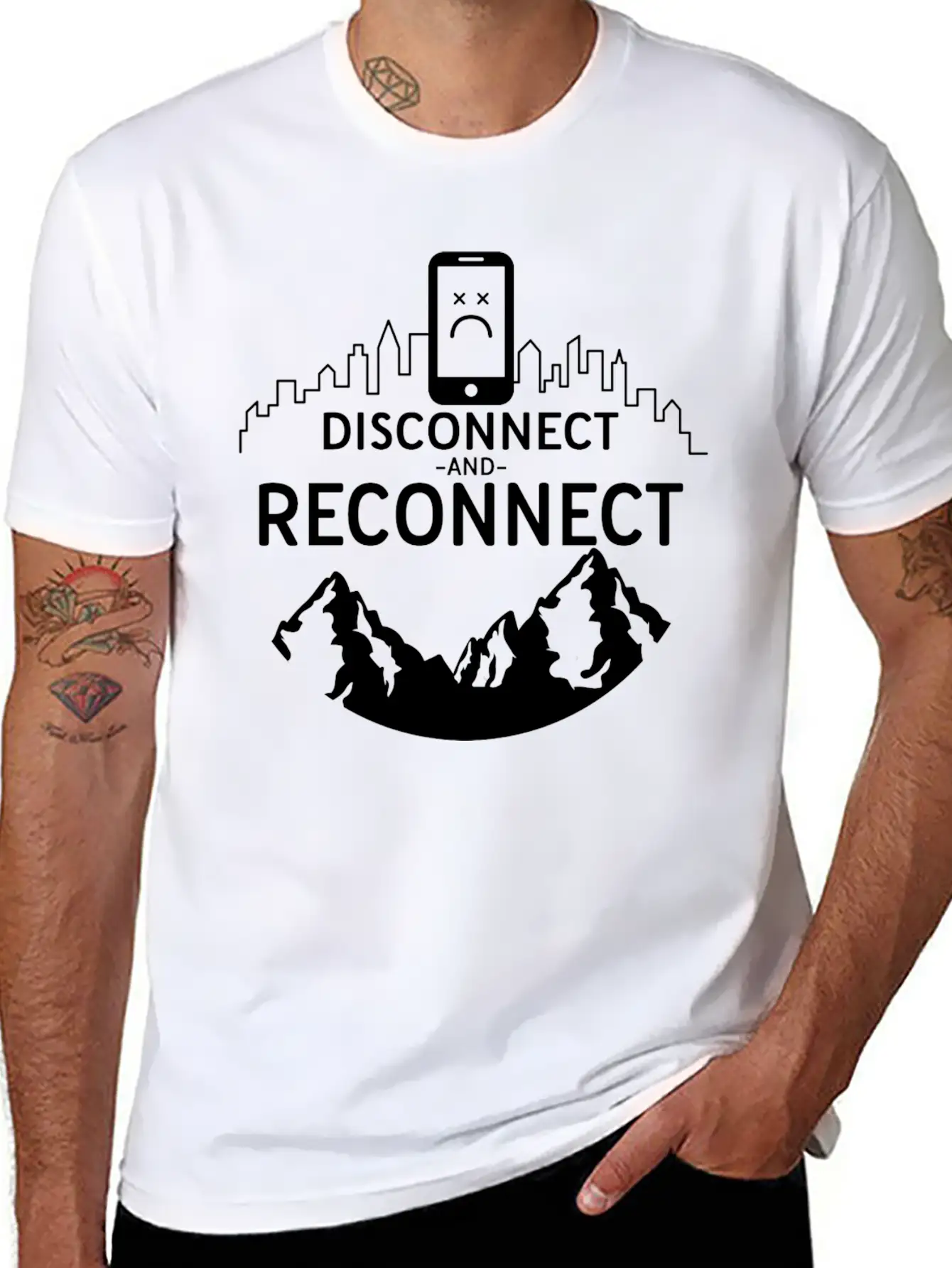 Disconnect And Reconnect Nature Planet Forest Casual Graphic T-Shirt – Simple And Comfortable Daily Wear