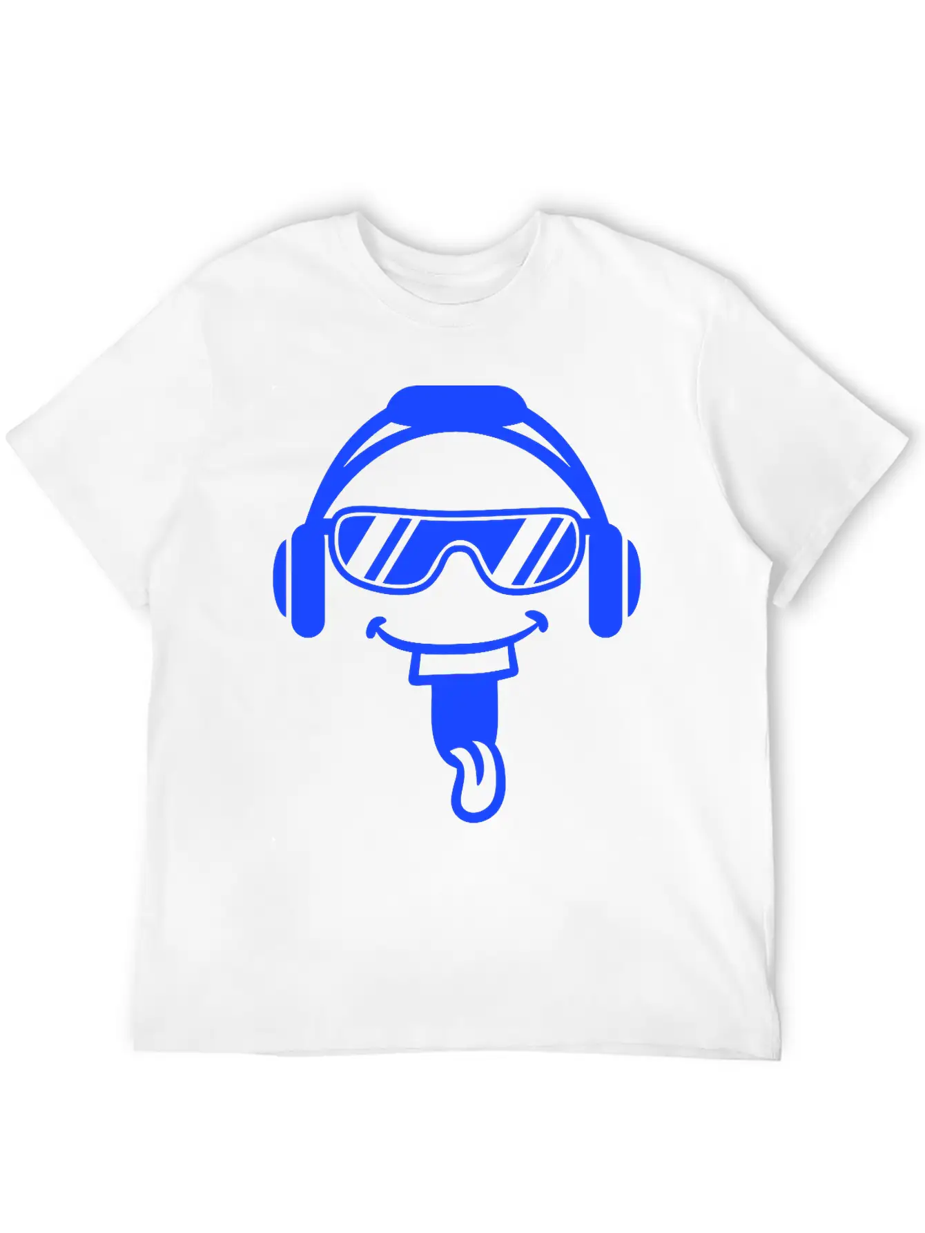 DJ Face Laughing Happy Head Sunglasses Music Party Simple Everyday Graphic Tee – Lightweight Summer Wear