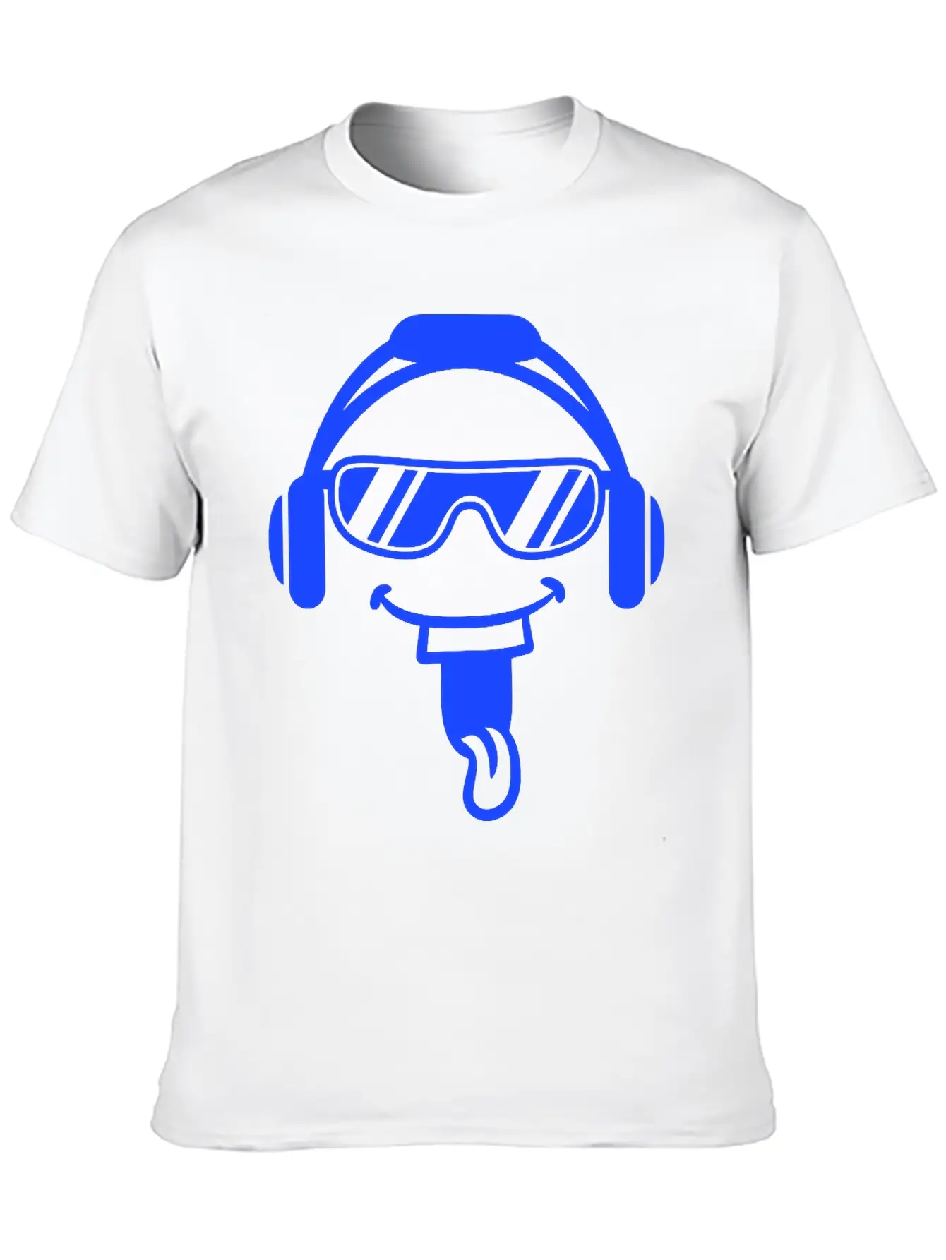 DJ Face Laughing Happy Head Sunglasses Music Party Simple Everyday Graphic Tee – Lightweight Summer Wear