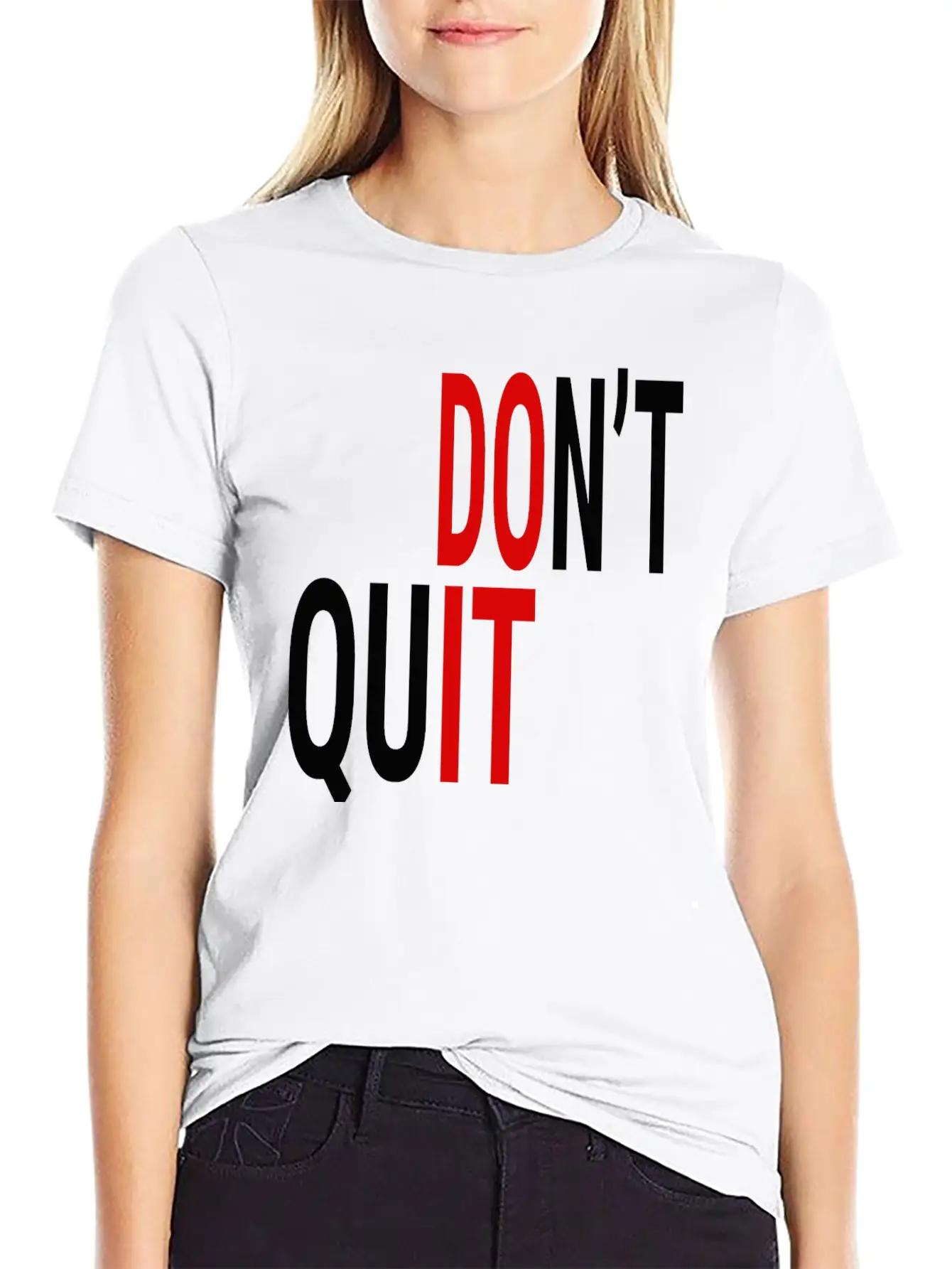 DON'T QUIT (BLACK & RED) Casual Graphic T-Shirt – Simple And Comfortable Daily Wear