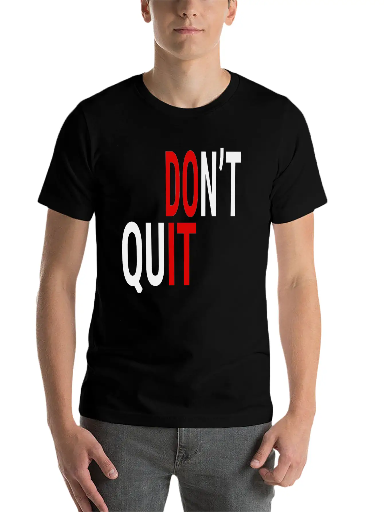 DON'T QUIT (BLACK & RED) Casual Graphic T-Shirt – Simple And Comfortable Daily Wear