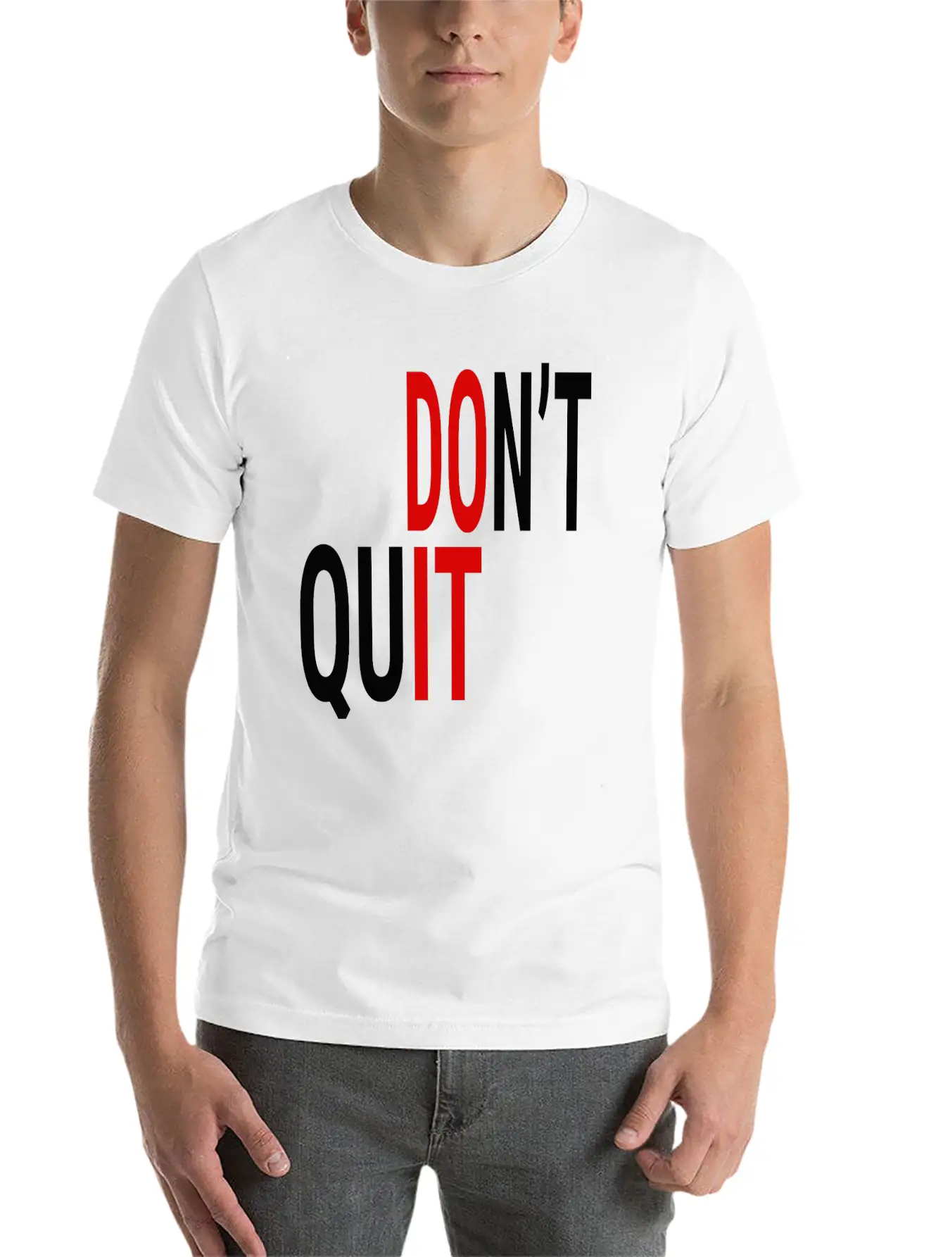 DON'T QUIT (BLACK & RED) Casual Graphic T-Shirt – Simple And Comfortable Daily Wear