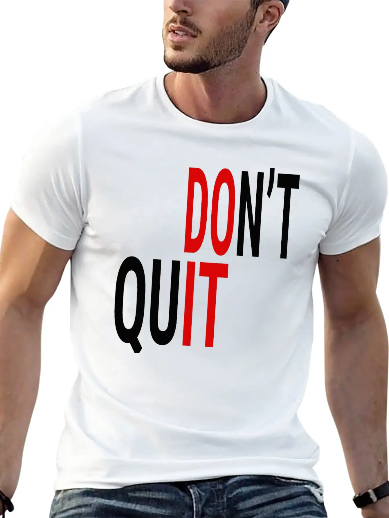 DON'T QUIT (BLACK & RED) Casual Graphic T-Shirt – Simple And Comfortable Daily Wear