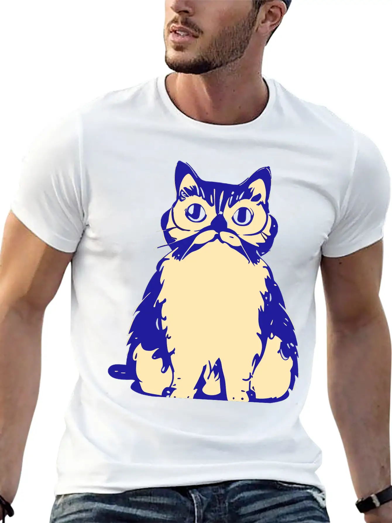 Doodle Cat Vector Essential Unisex Summer Tee – Soft Cotton Casual Fit