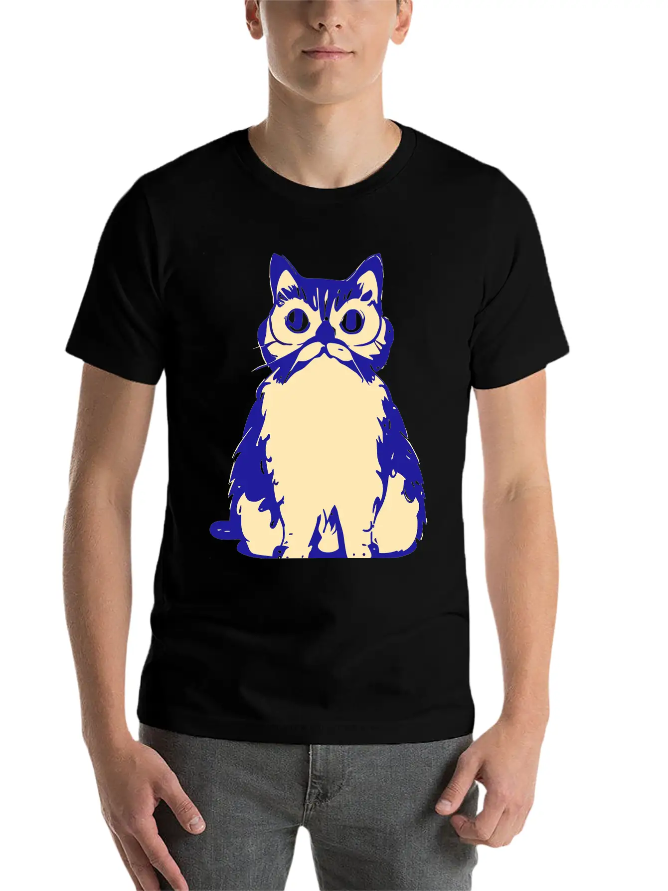 Doodle Cat Vector Essential Unisex Summer Tee – Soft Cotton Casual Fit