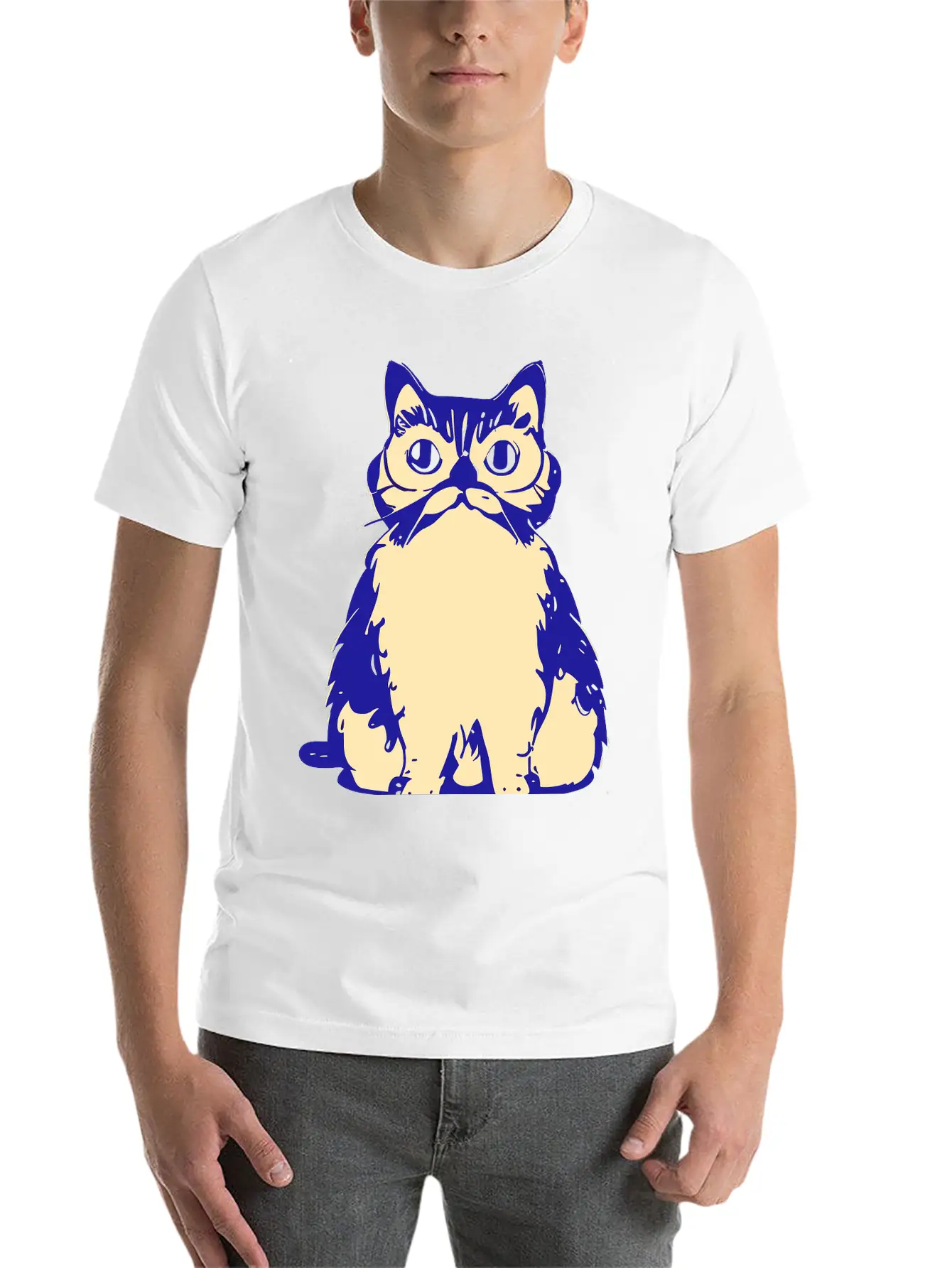 Doodle Cat Vector Essential Unisex Summer Tee – Soft Cotton Casual Fit