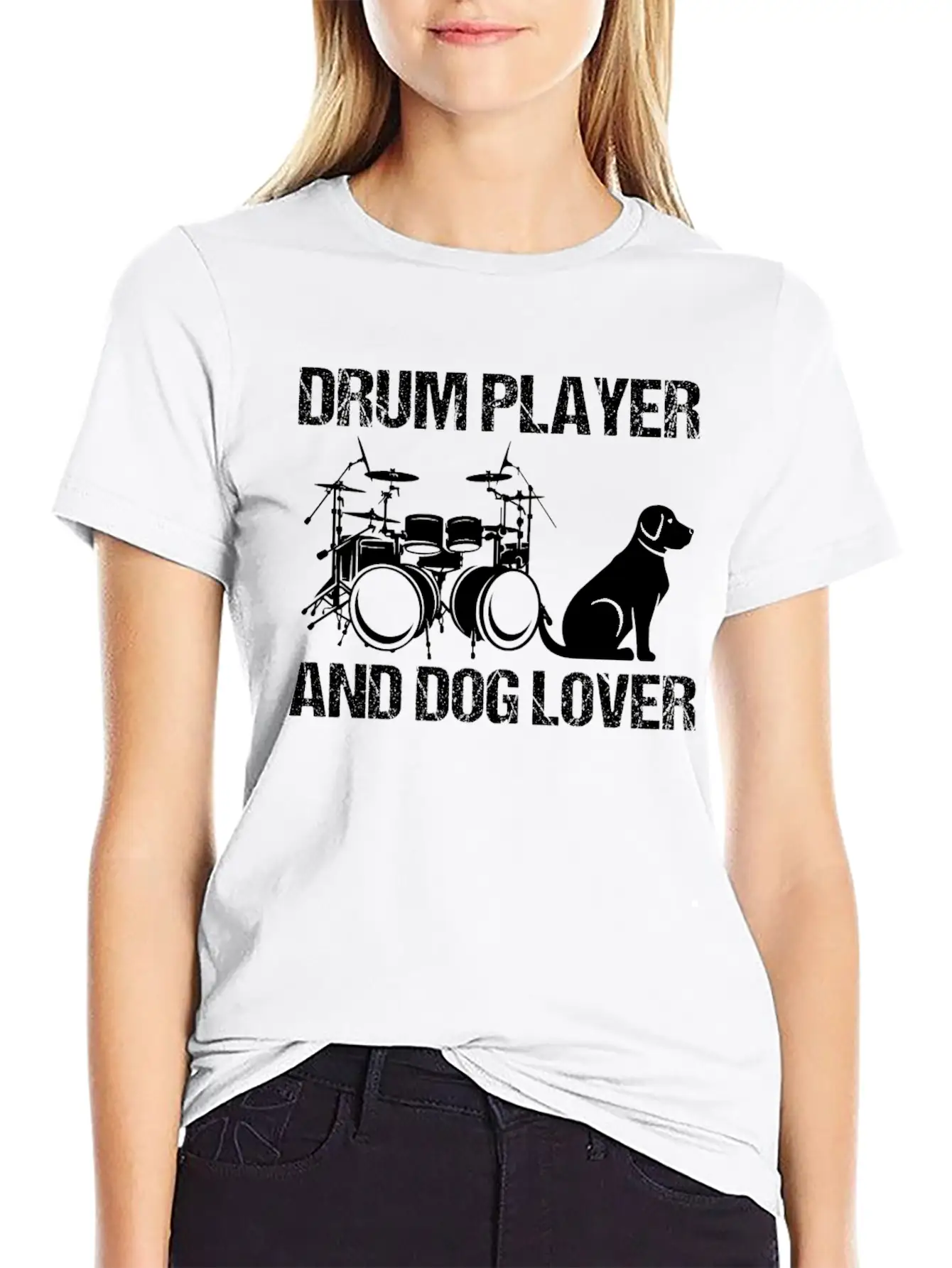 Drum Player And Dog Lover Drumming Musician Drums Classic Cotton Tee – Unisex Comfort For Any Season