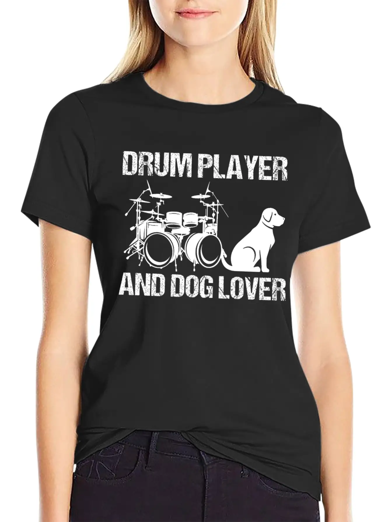 Drum Player And Dog Lover Drumming Musician Drums Classic Cotton Tee – Unisex Comfort For Any Season