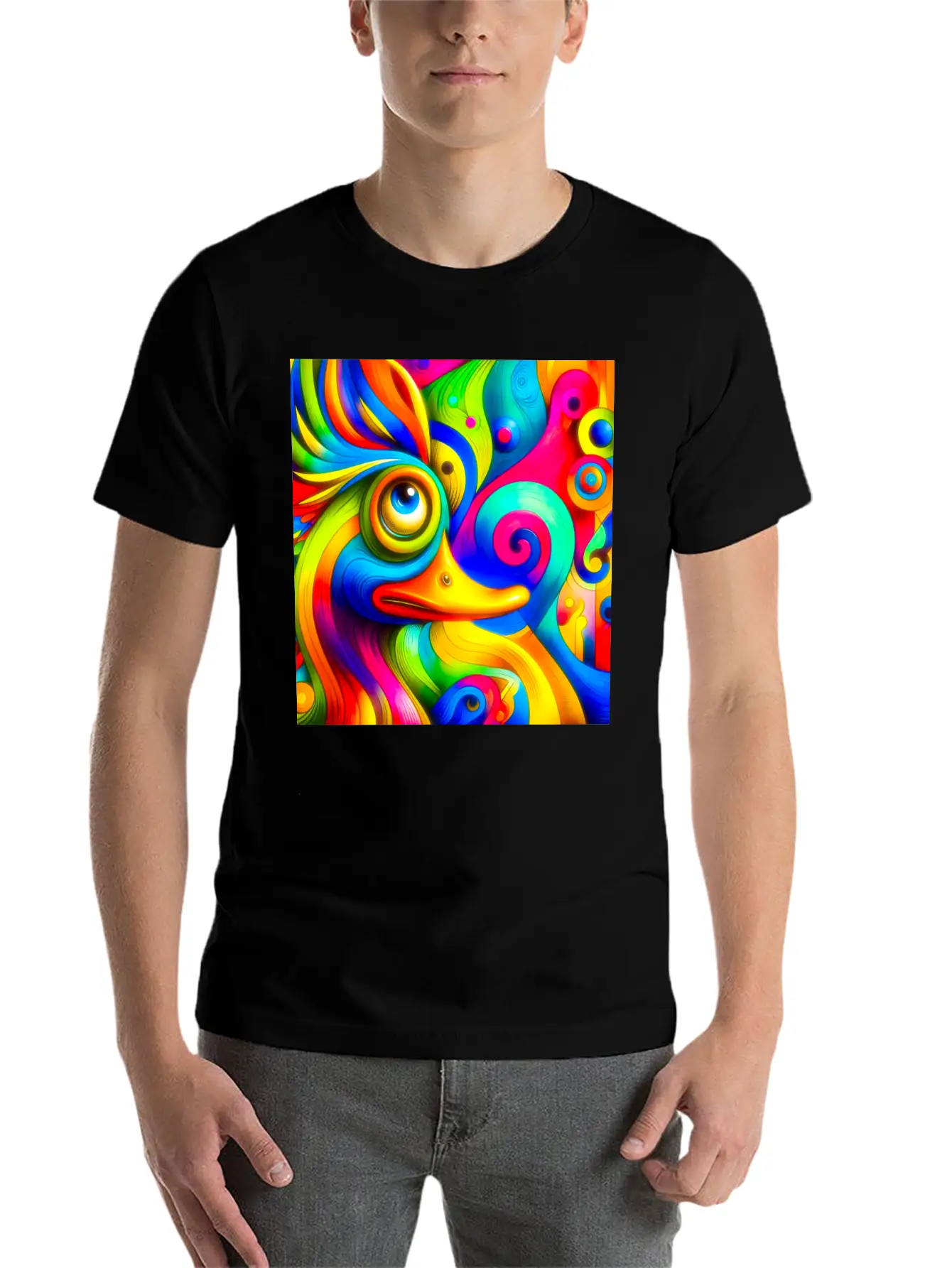 Duck Painting Casual Graphic T-Shirt – Simple And Comfortable Daily Wear
