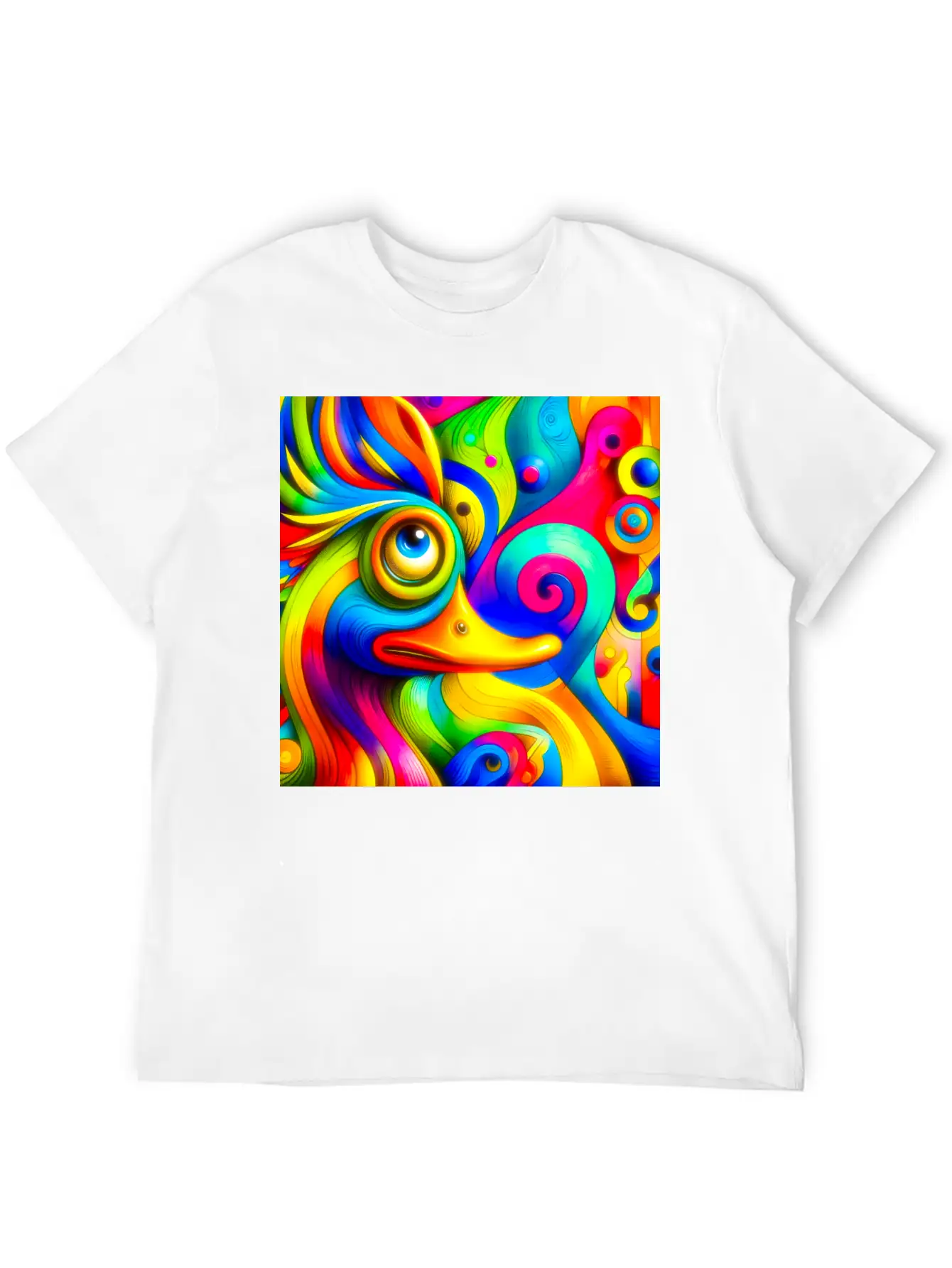 Duck Painting Casual Graphic T-Shirt – Simple And Comfortable Daily Wear