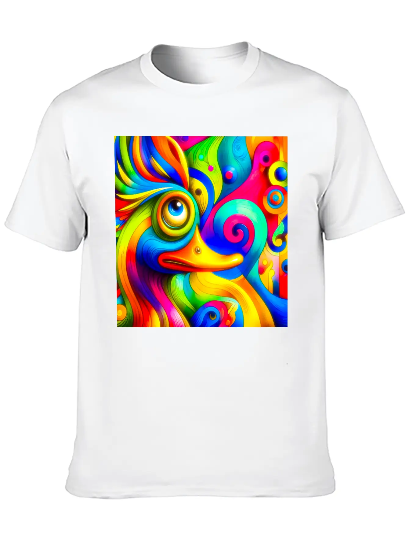 Duck Painting Casual Graphic T-Shirt – Simple And Comfortable Daily Wear