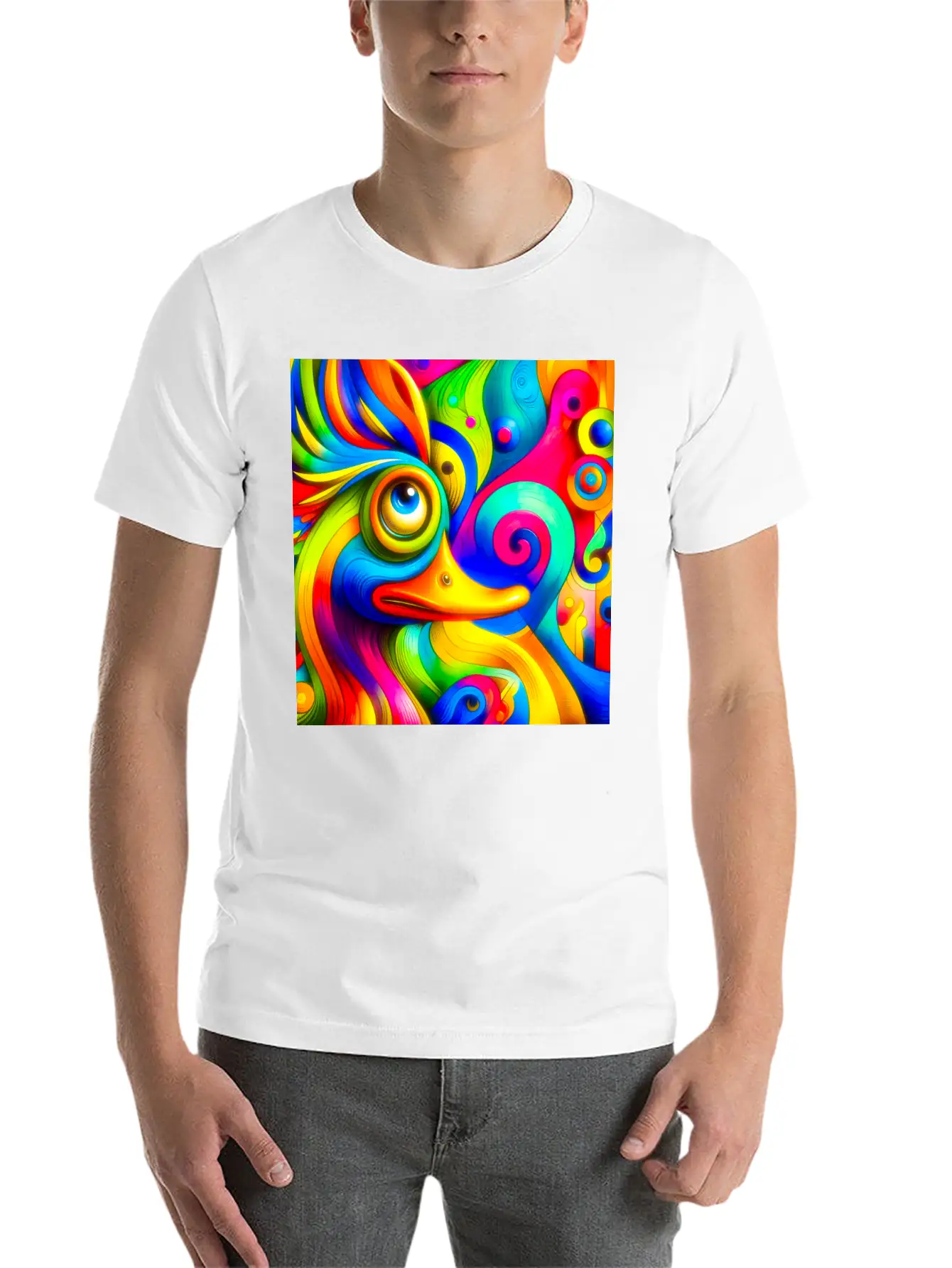 Duck Painting Casual Graphic T-Shirt – Simple And Comfortable Daily Wear