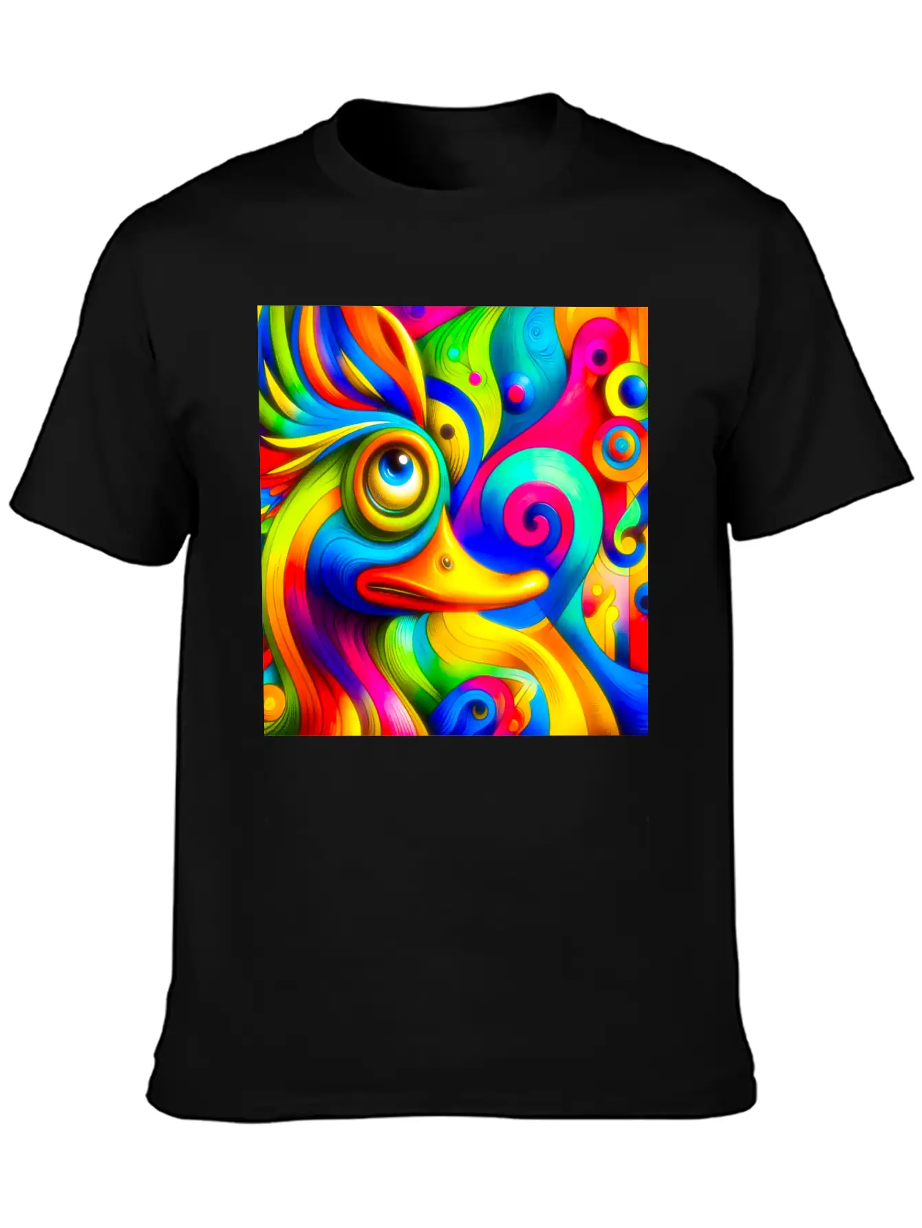 Duck Painting Casual Graphic T-Shirt – Simple And Comfortable Daily Wear