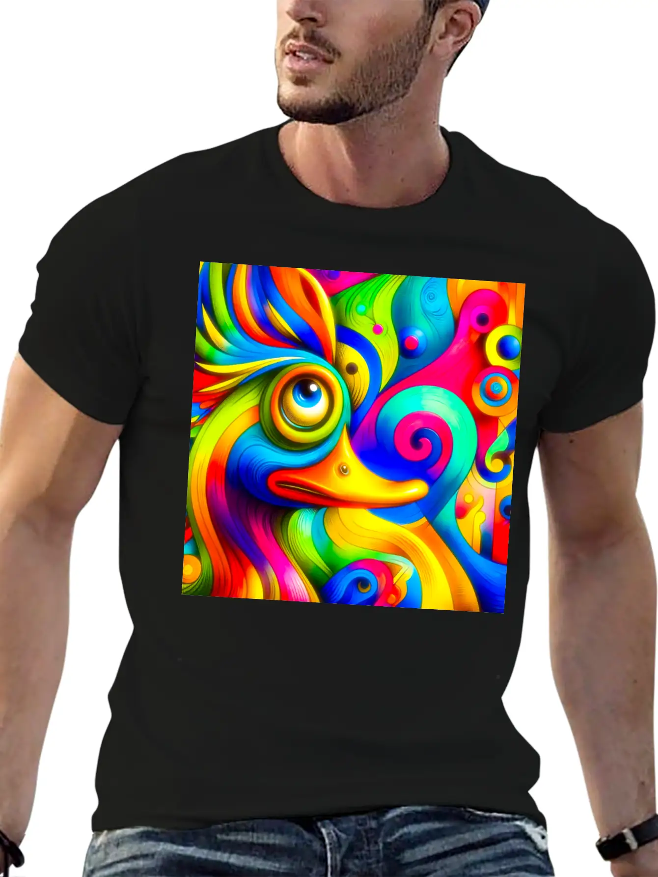 Duck Painting Casual Graphic T-Shirt – Simple And Comfortable Daily Wear