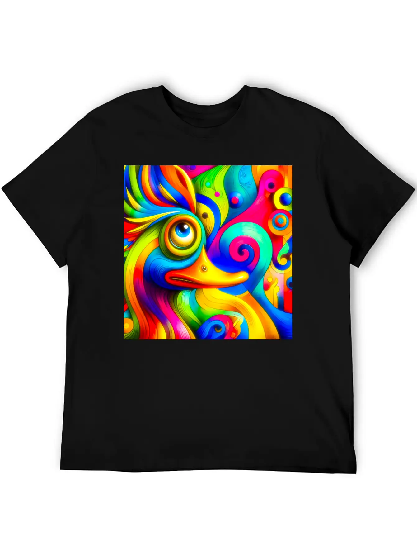Duck Painting Casual Graphic T-Shirt – Simple And Comfortable Daily Wear