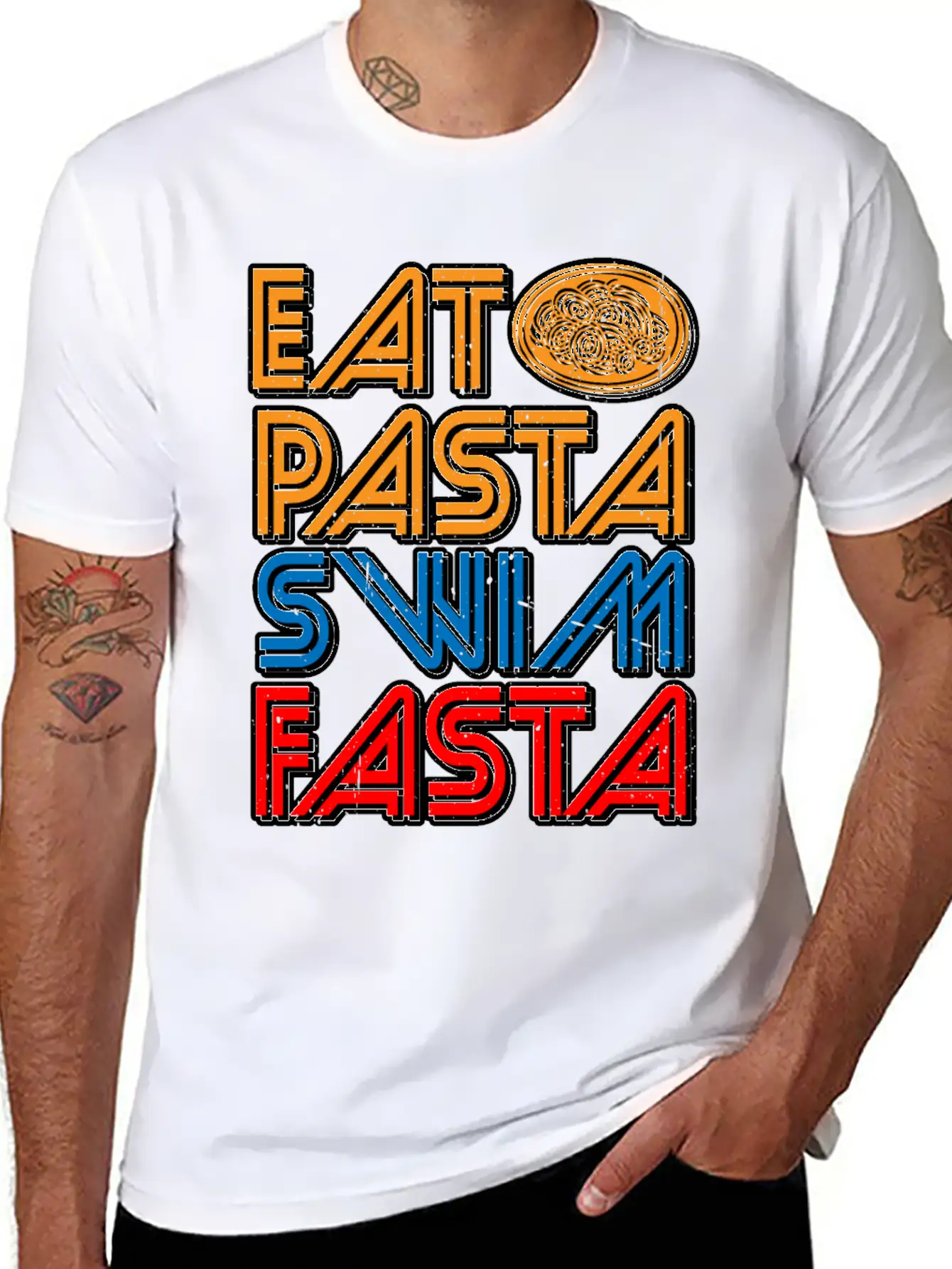 Eat Pasta Swim Fasta 13 Classic Cotton Tee – Unisex Comfort For Any Season