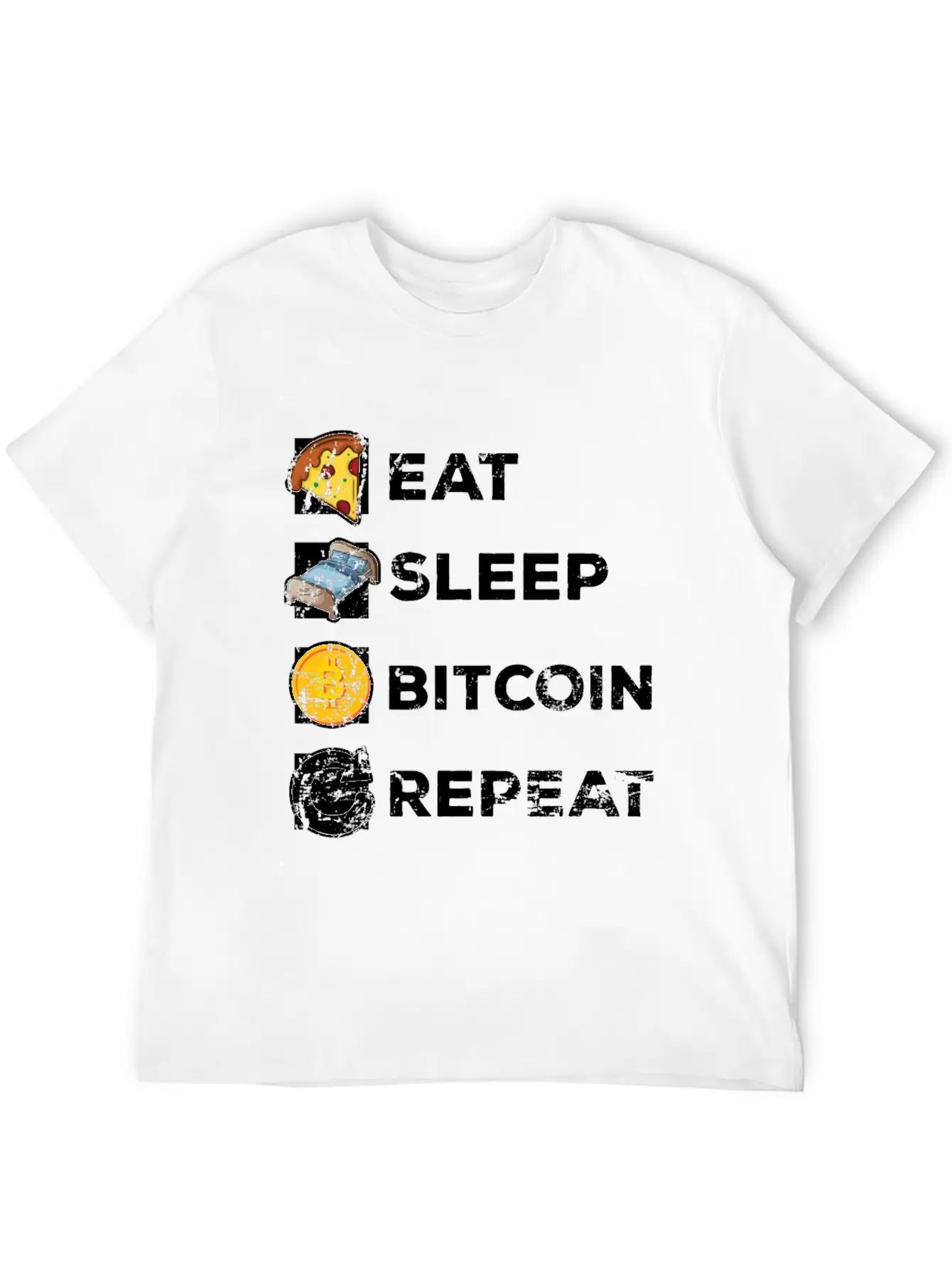 Eat Sleep Bitcoin Repeat Casual Graphic T-Shirt – Simple And Comfortable Daily Wear