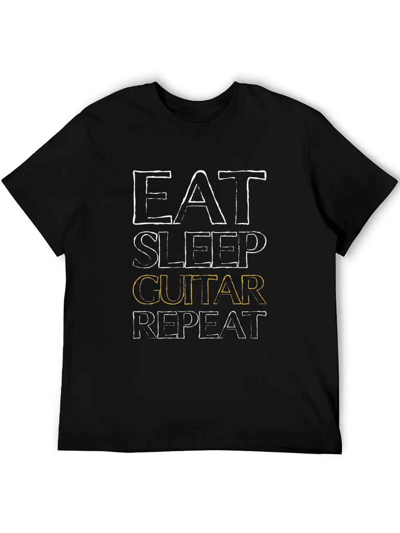 Eat Sleep Guitar Essential Unisex Summer Tee – Soft Cotton Casual Fit