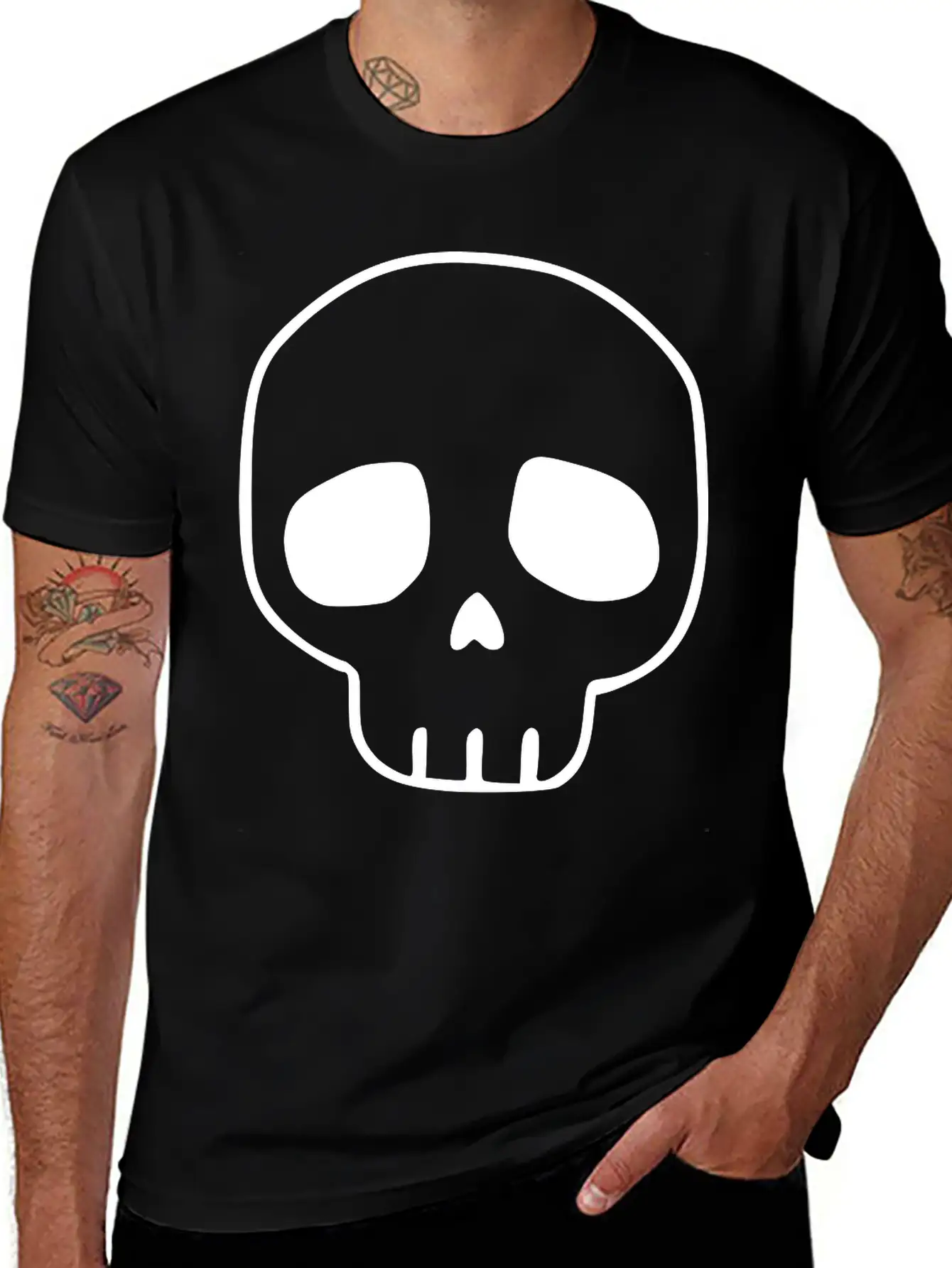 Emojis Sketch Skull Casual Graphic T-Shirt – Simple And Comfortable Daily Wear