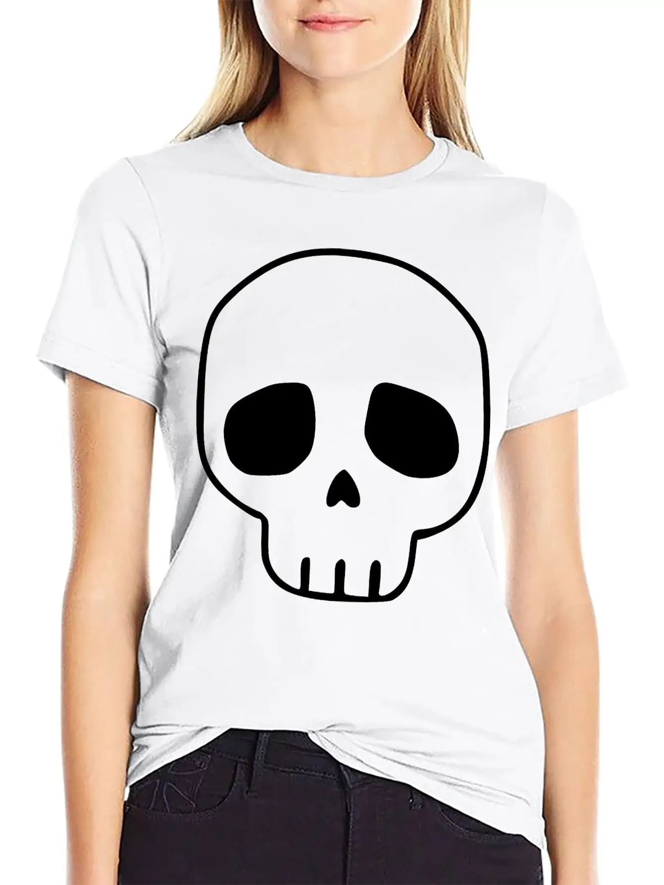 Emojis Sketch Skull Casual Graphic T-Shirt – Simple And Comfortable Daily Wear