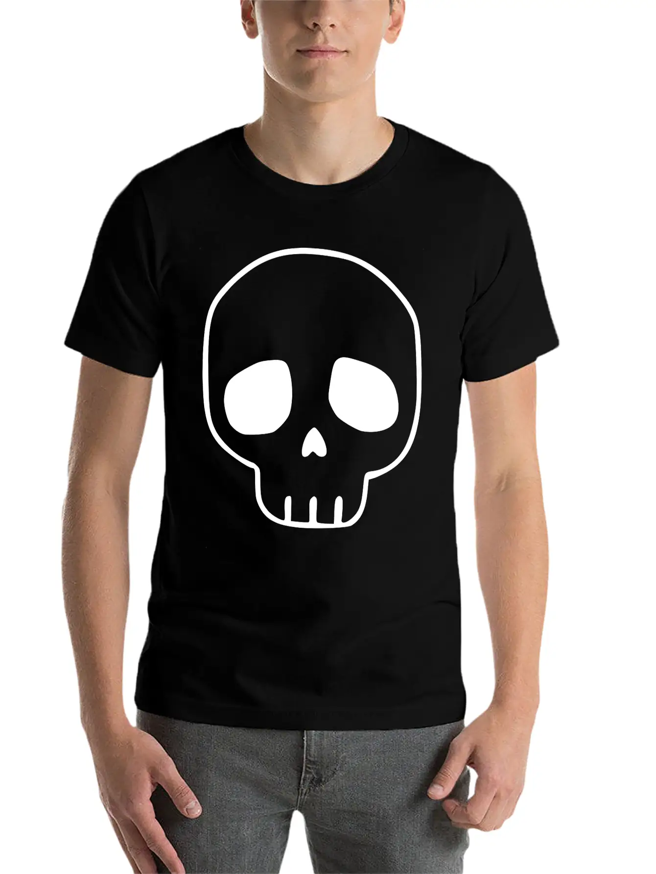 Emojis Sketch Skull Casual Graphic T-Shirt – Simple And Comfortable Daily Wear