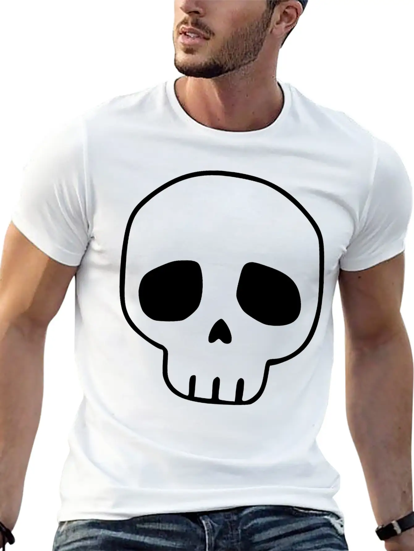 Emojis Sketch Skull Casual Graphic T-Shirt – Simple And Comfortable Daily Wear