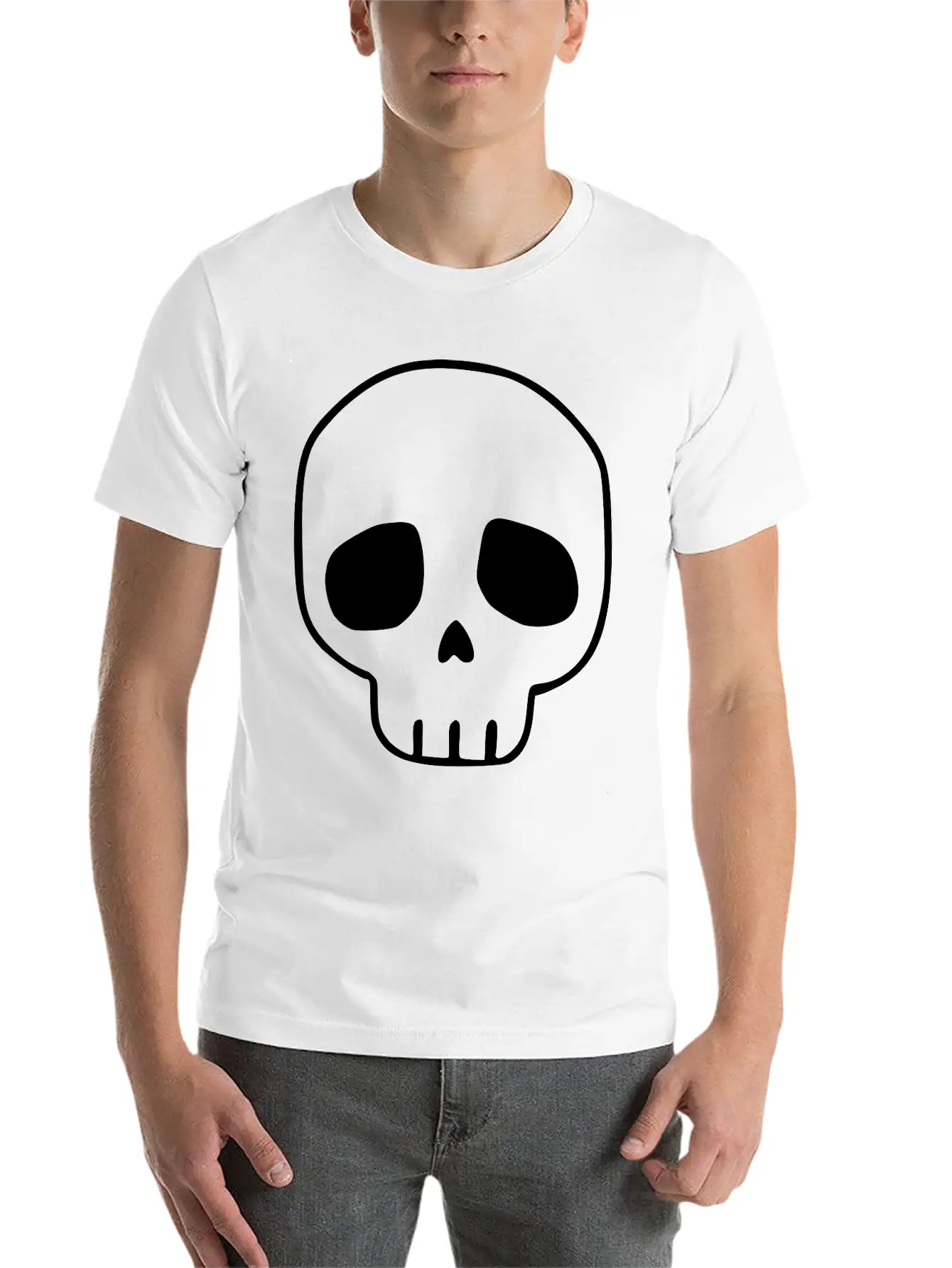 Emojis Sketch Skull Casual Graphic T-Shirt – Simple And Comfortable Daily Wear