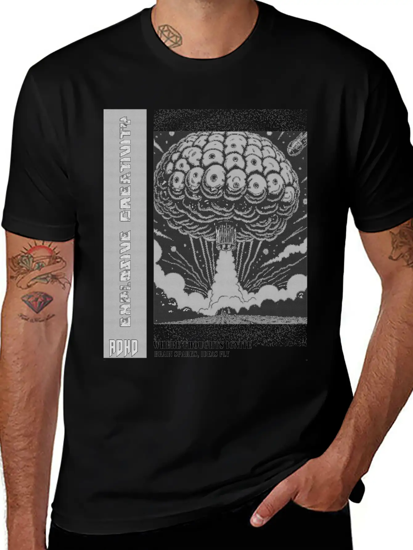 "Explosive Creativity - ADHD, Brain Sparks, Ideas Unisex Short Sleeve Soft Cotton T-Shirt – Casual Everyday Wear