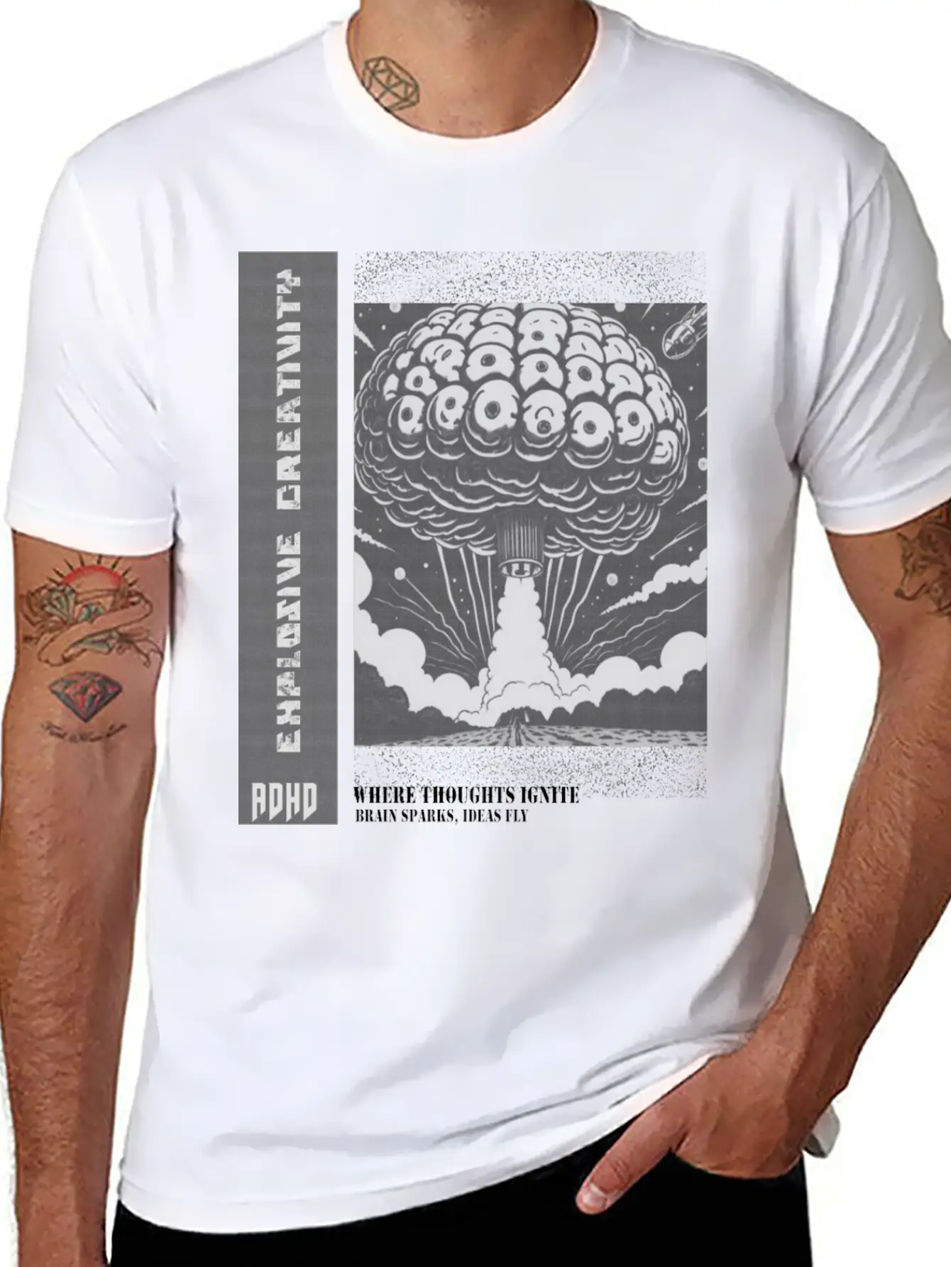"Explosive Creativity - ADHD, Brain Sparks, Ideas Unisex Short Sleeve Soft Cotton T-Shirt – Casual Everyday Wear