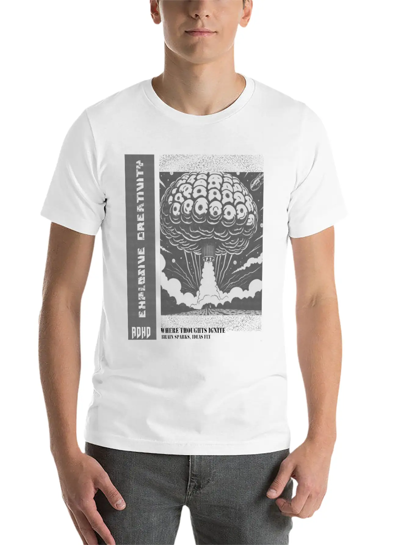 "Explosive Creativity - ADHD, Brain Sparks, Ideas Unisex Short Sleeve Soft Cotton T-Shirt – Casual Everyday Wear