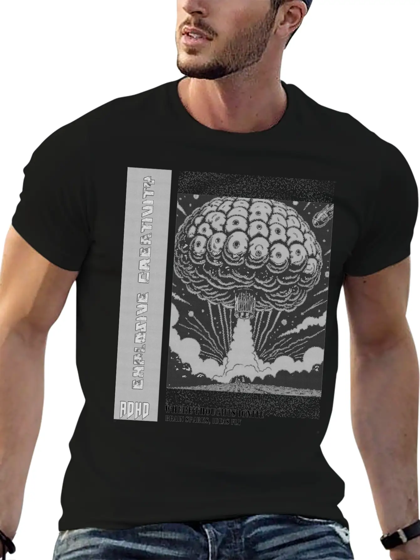 "Explosive Creativity - ADHD, Brain Sparks, Ideas Unisex Short Sleeve Soft Cotton T-Shirt – Casual Everyday Wear