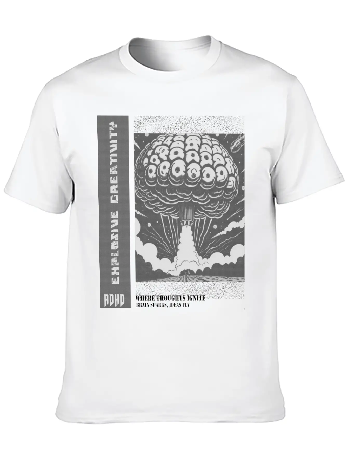"Explosive Creativity - ADHD, Brain Sparks, Ideas Unisex Short Sleeve Soft Cotton T-Shirt – Casual Everyday Wear